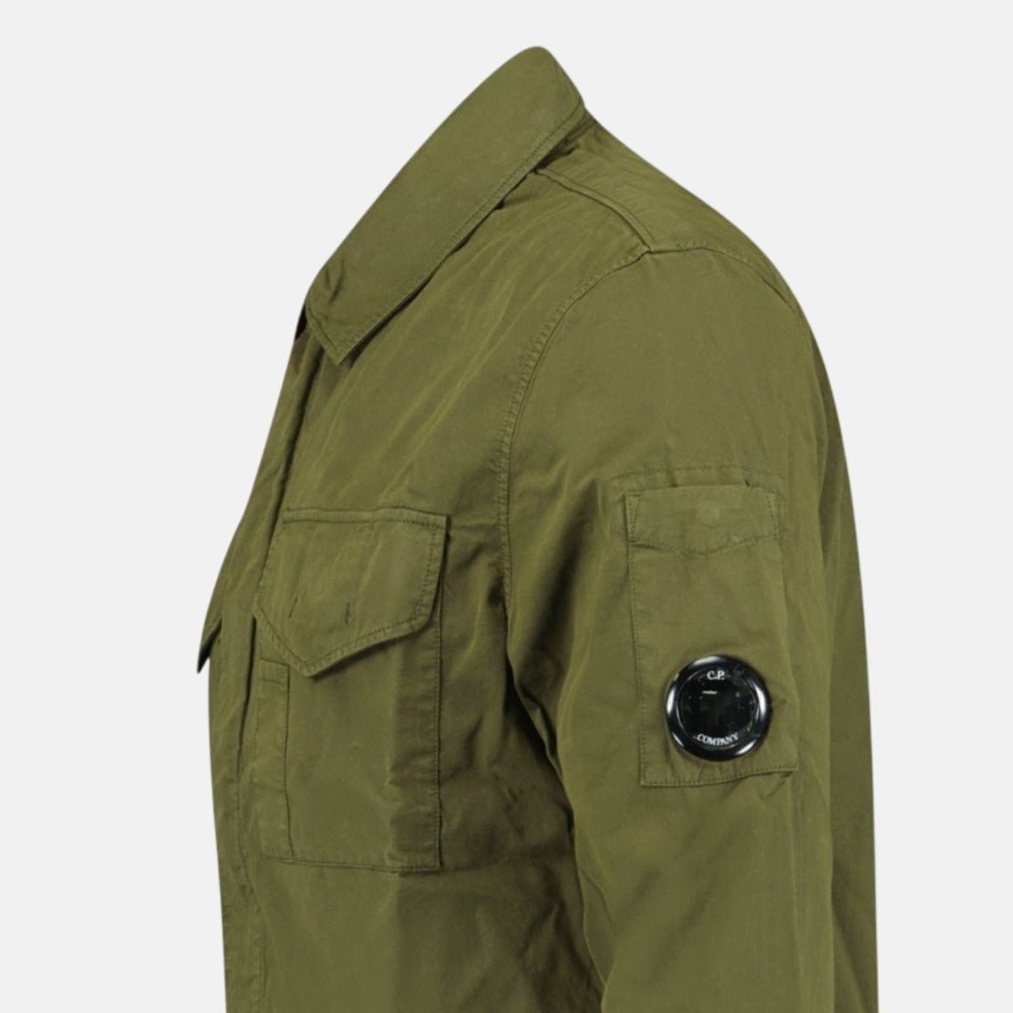 CP Company Gabardine Lens Zip Overshirt Jacket Green | Studio DOS