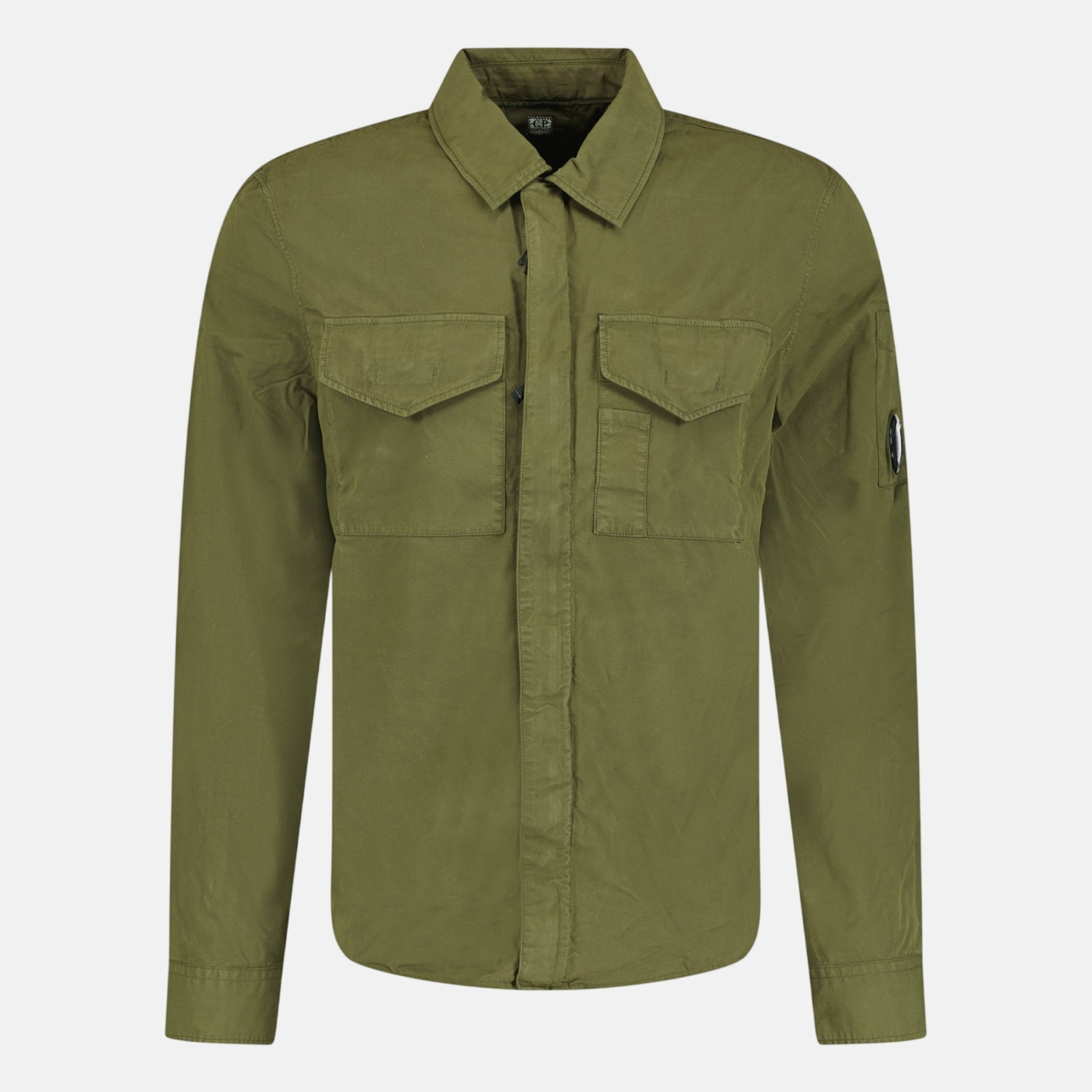CP Company Gabardine Lens Zip Overshirt Jacket Green | Studio DOS