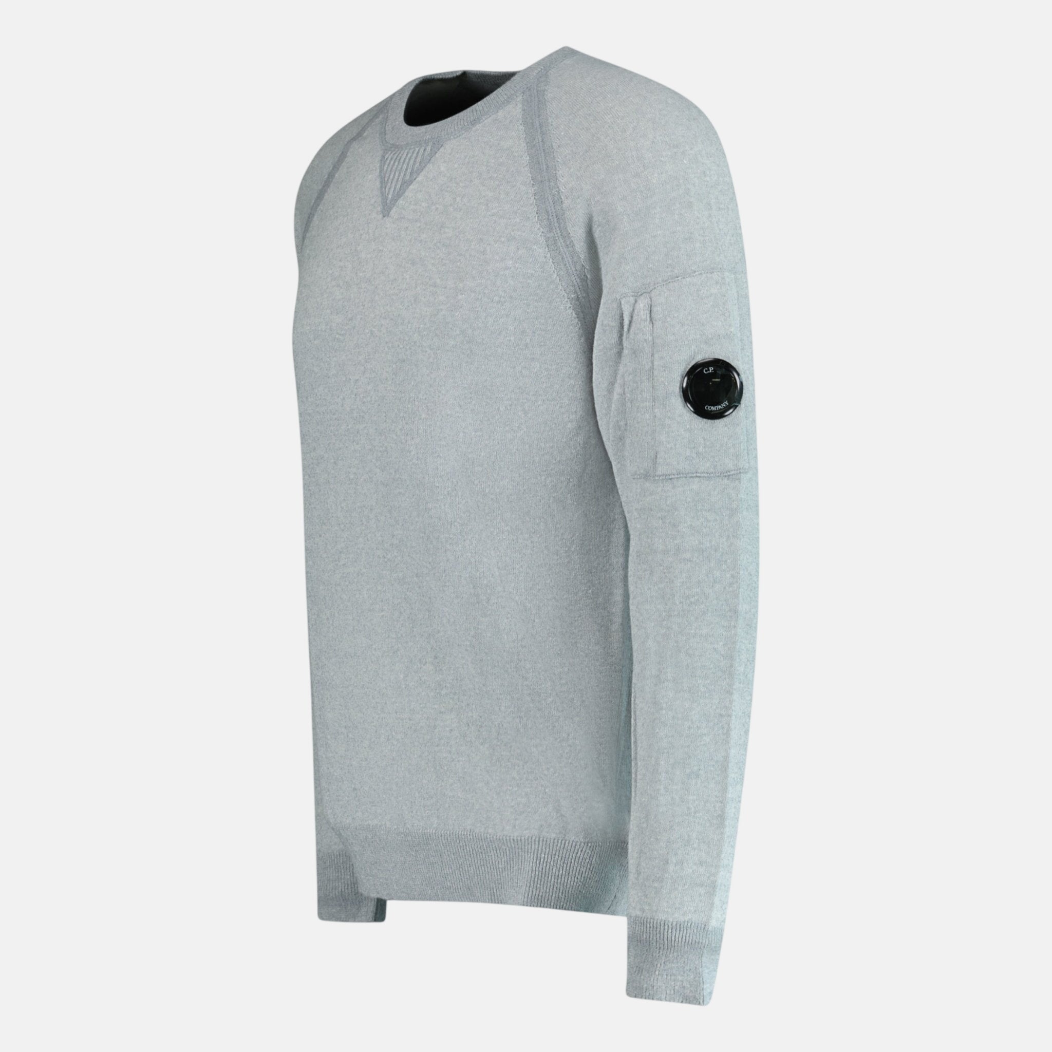 CP Company Knit Arm Lens Sweatshirt Grey | Studio DOS