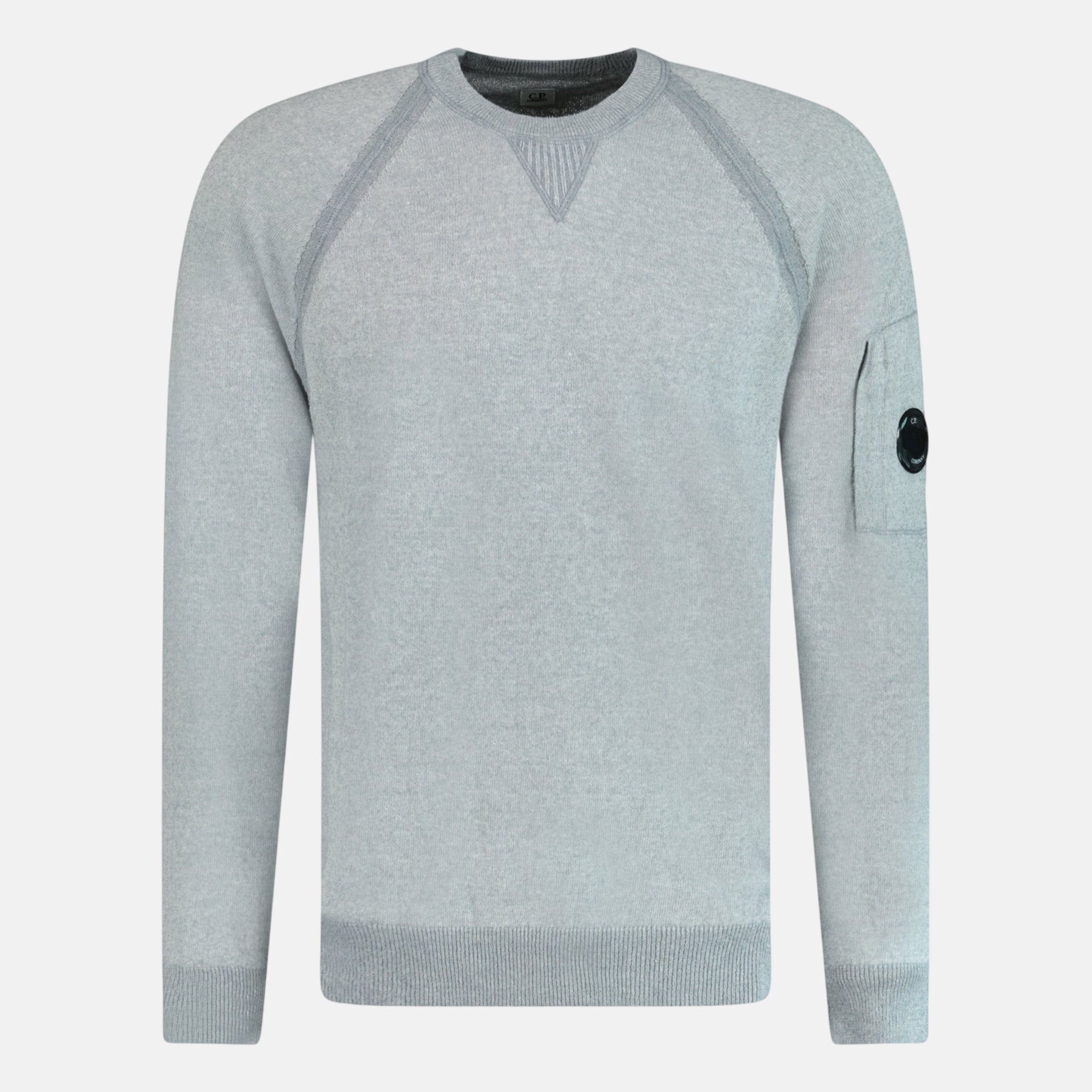 CP Company Knit Arm Lens Sweatshirt Grey | Studio DOS