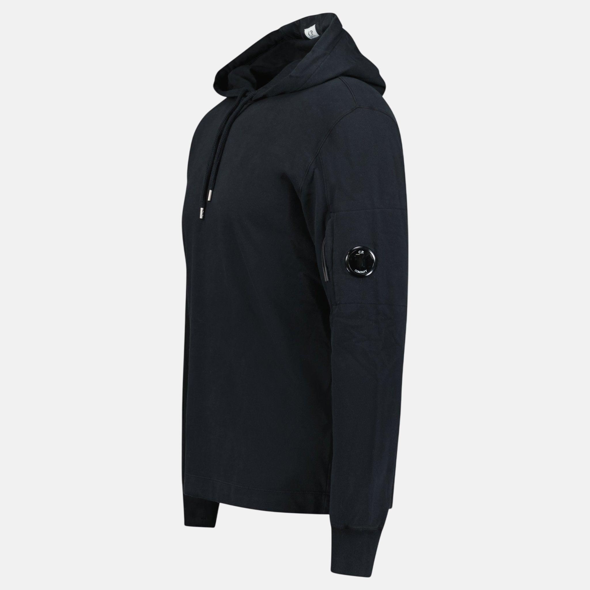 CP Company Light Fleece Hooded Lens Sweatshirt Black | Studio DOS