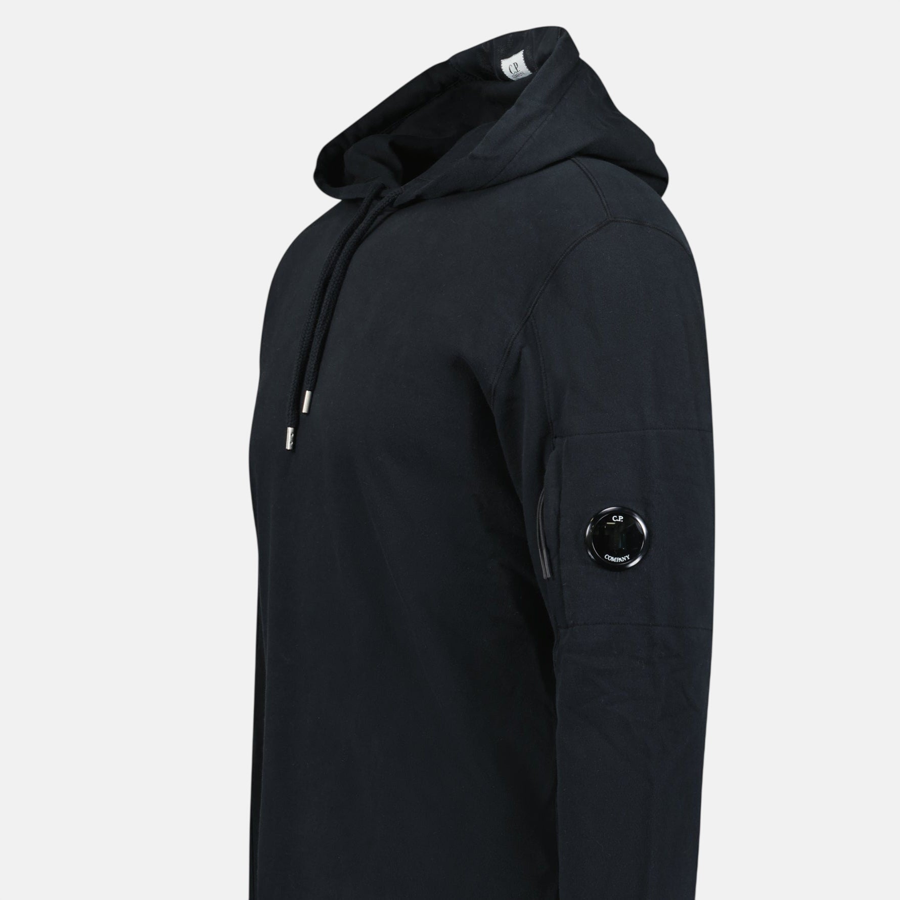 CP Company Light Fleece Hooded Lens Sweatshirt Black | Studio DOS