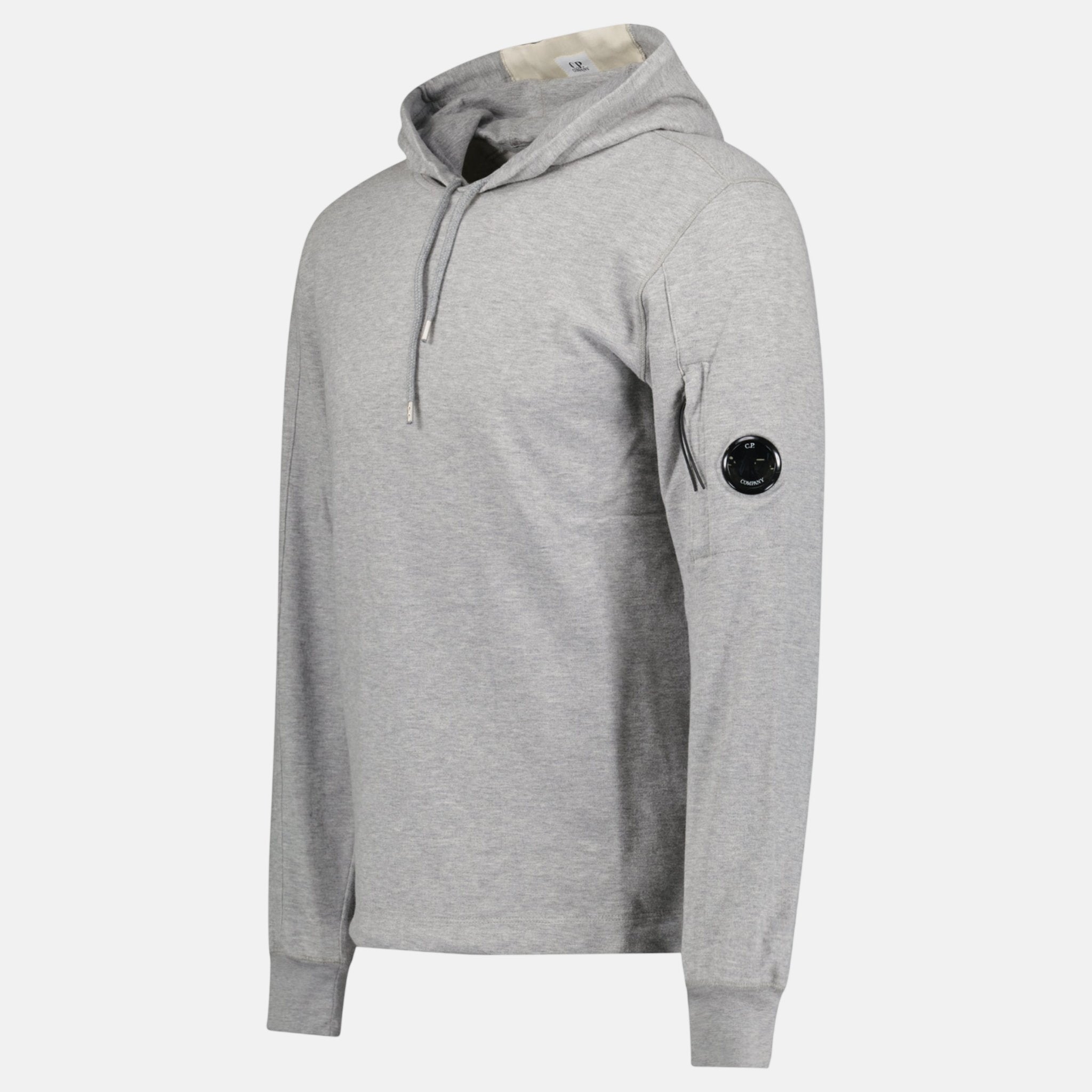 CP Company Light Fleece Lens Hooded Sweatshirt Grey | Studio DOS
