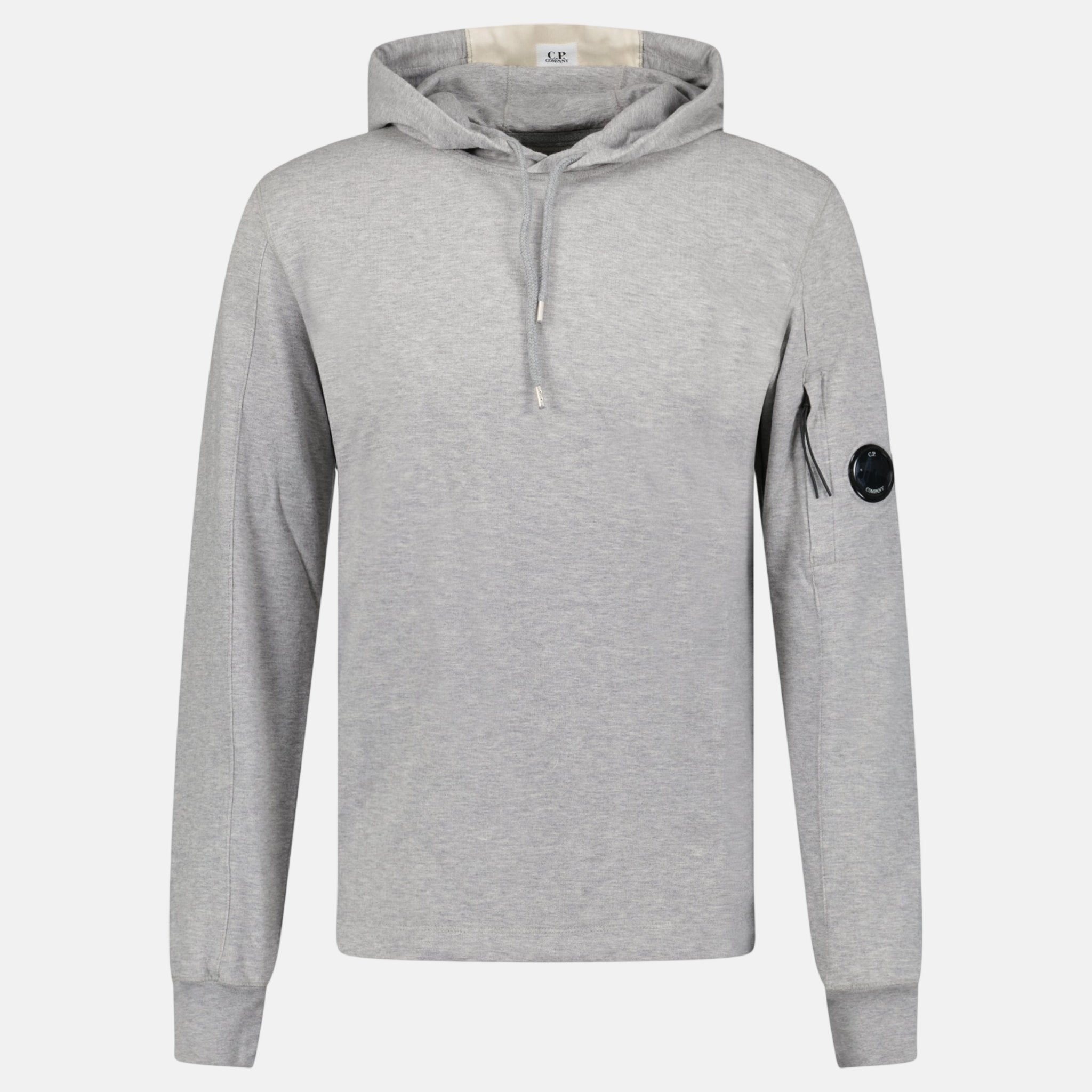 CP Company Light Fleece Lens Hooded Sweatshirt Grey | Studio DOS