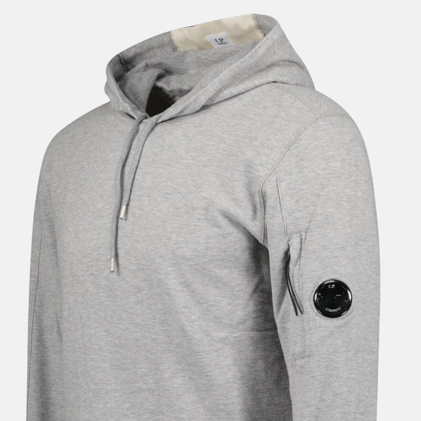 CP Company Light Fleece Lens Hooded Sweatshirt Grey | Studio DOS