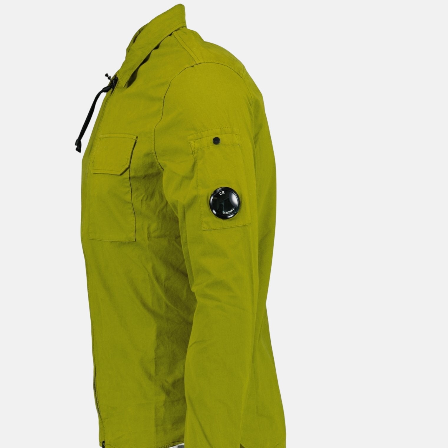 CP Company Long Sleeve Zip Up Overshirt Olive Green | Studio DOS