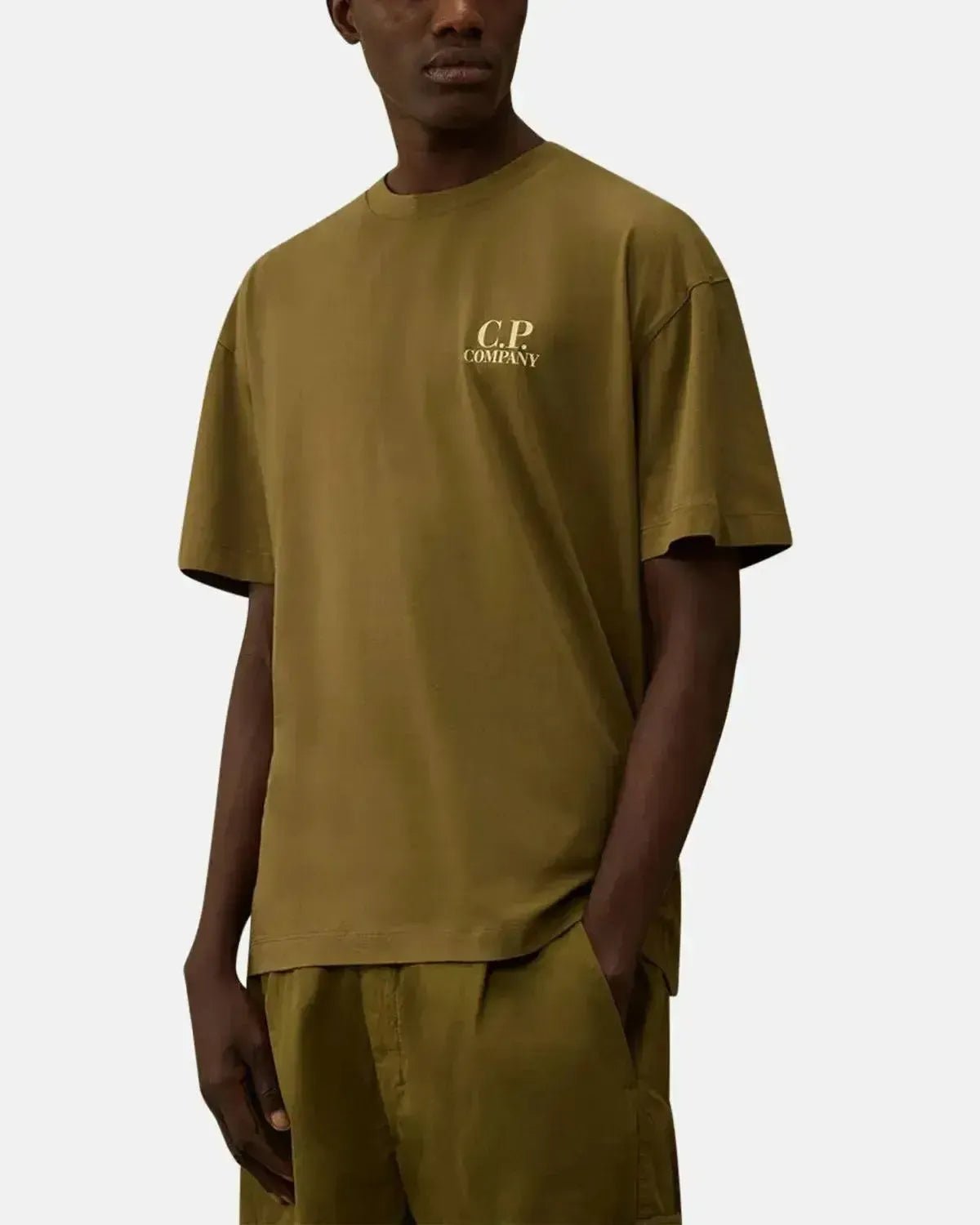 CP COMPANY MENS 30/1 JERSEY BACK LOGO T - SHIRT CAPERS | Studio DOS