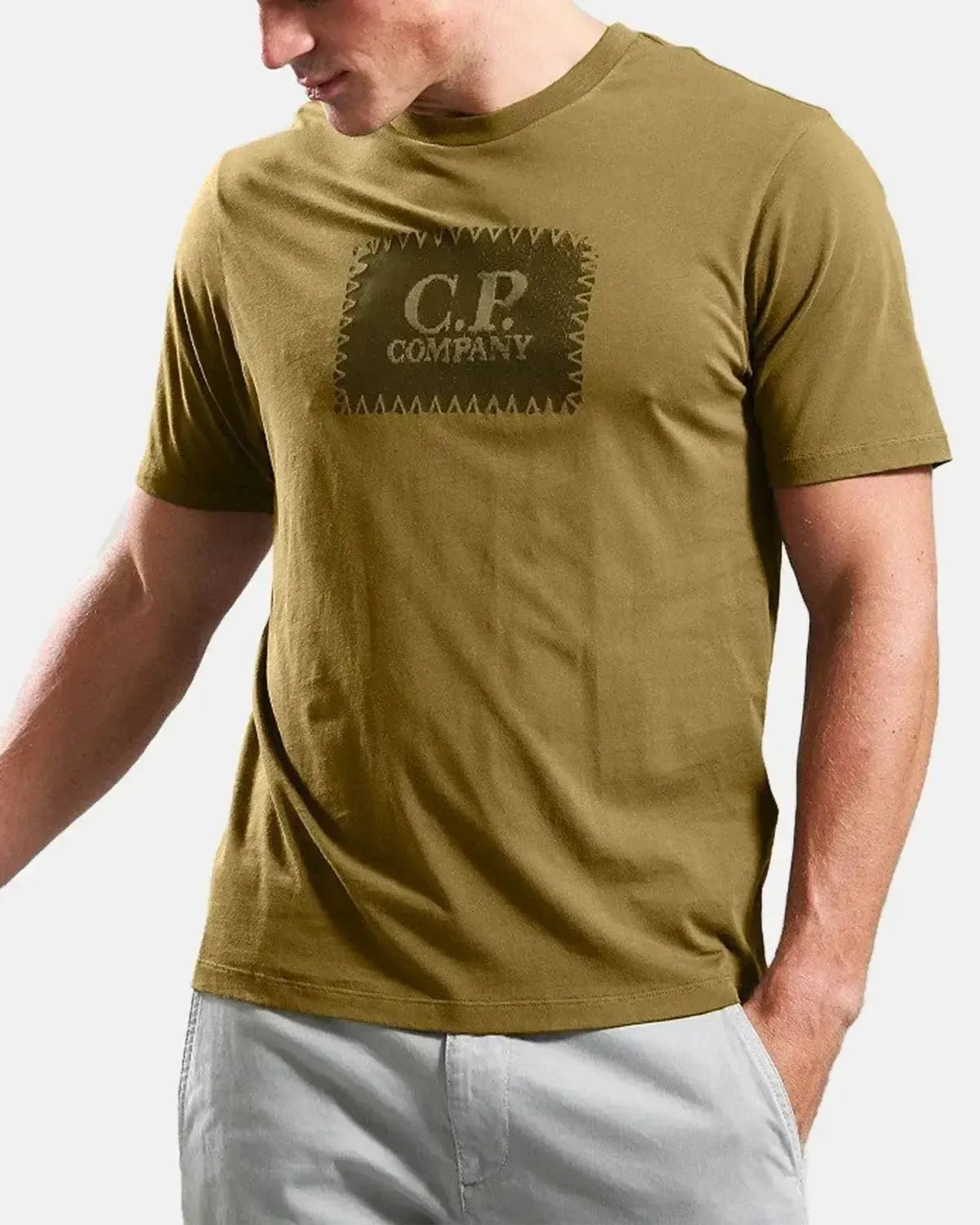 CP COMPANY MENS 30/1 JERSEY LABEL LOGO T - SHIRT CAPERS | Studio DOS