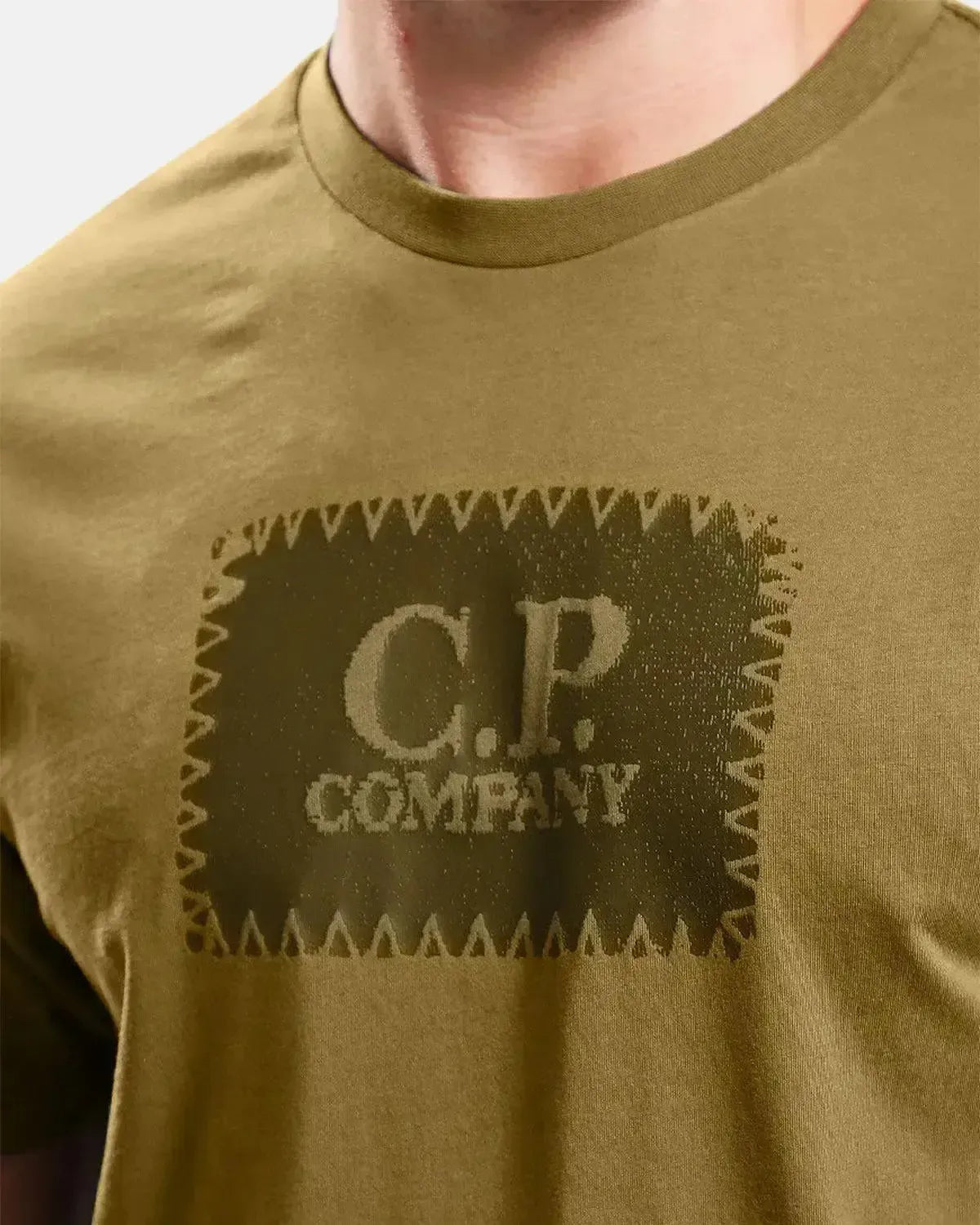 CP COMPANY MENS 30/1 JERSEY LABEL LOGO T - SHIRT CAPERS | Studio DOS
