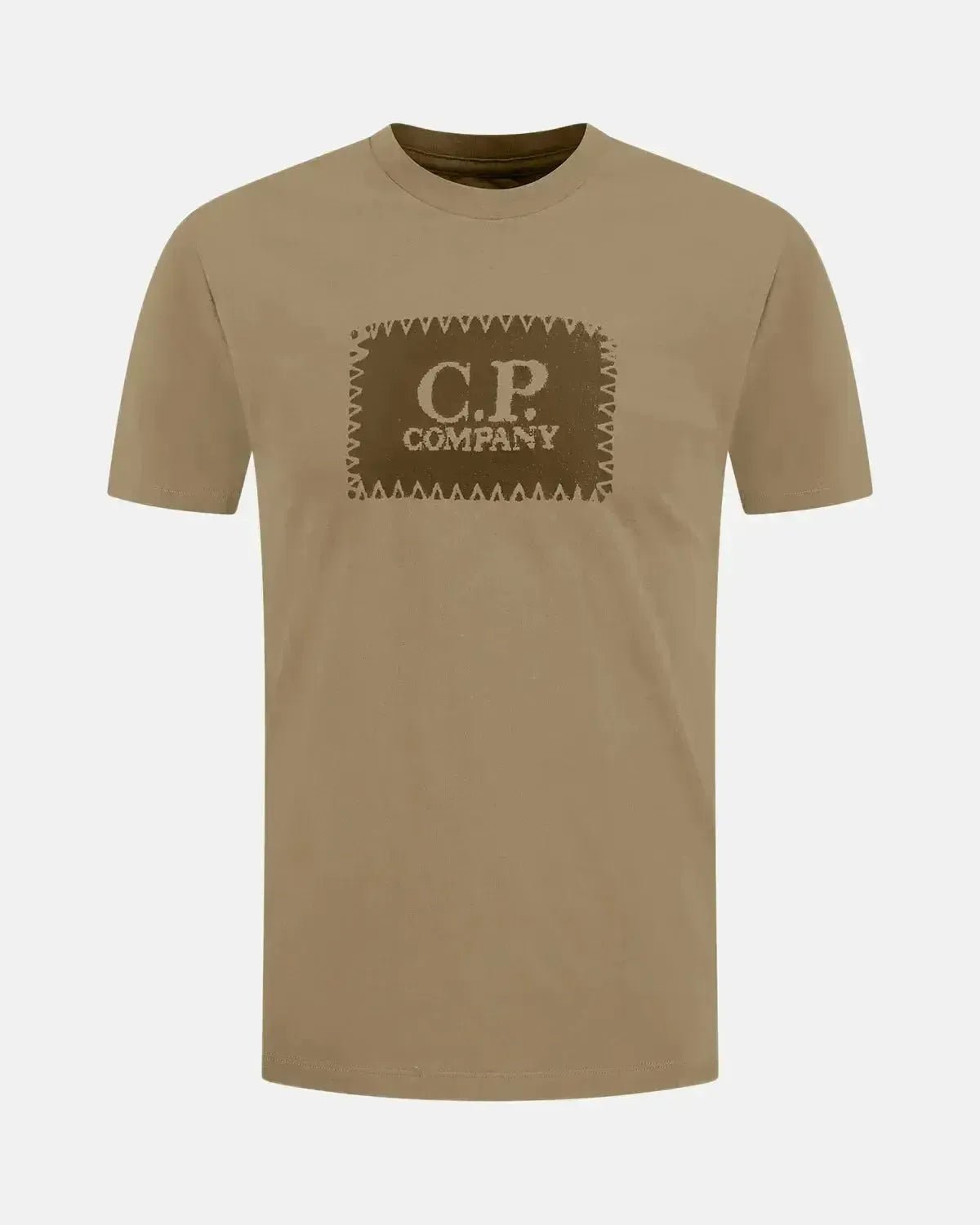 CP COMPANY MENS 30/1 JERSEY LABEL LOGO T - SHIRT FALLEN ROCK GREY | Studio DOS
