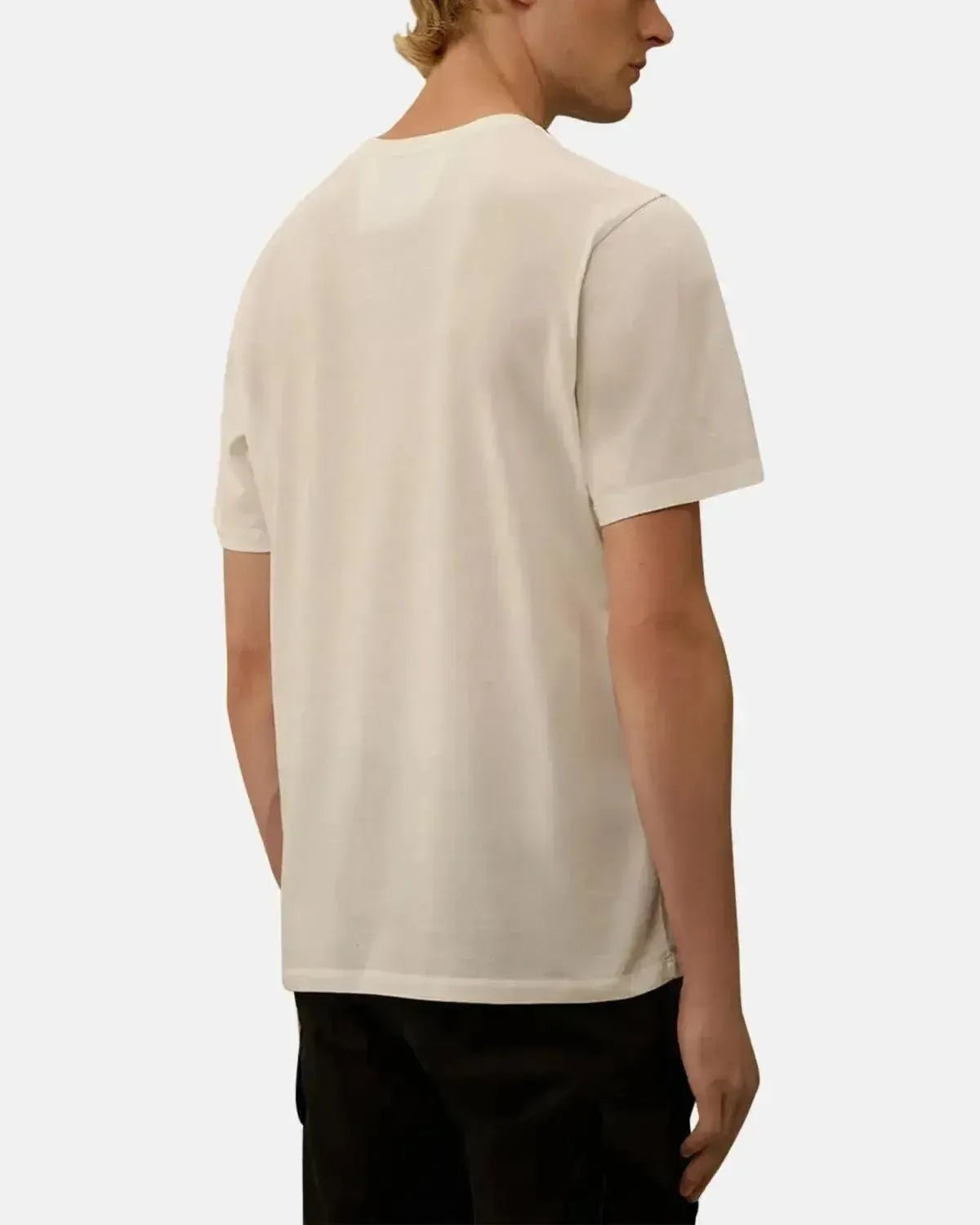 CP COMPANY MENS 30/1 JERSEY LABEL LOGO T - SHIRT GAUZE WHITE | Studio DOS