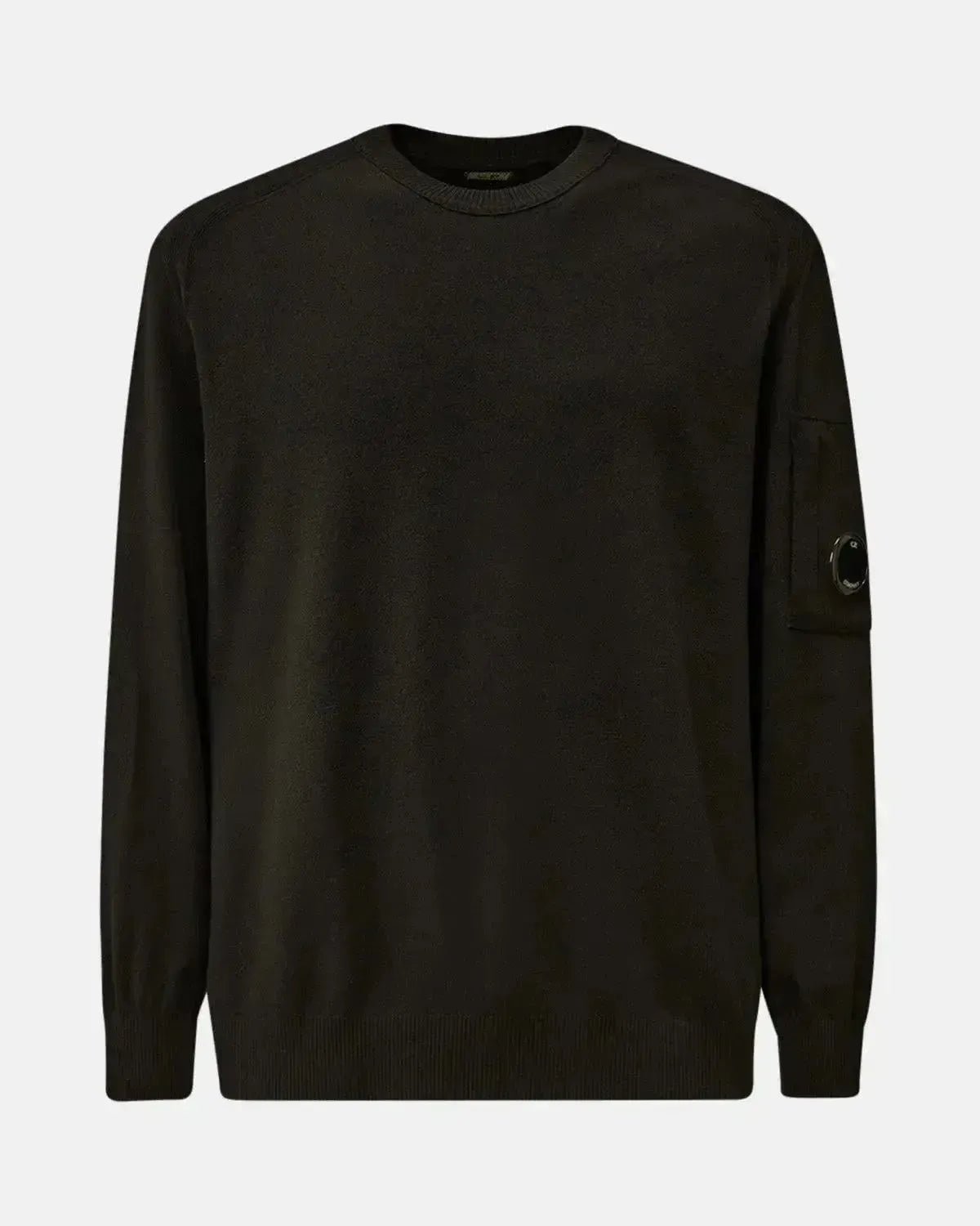 CP COMPANY MENS EXTRAFINE MERINO WOOL CREWNECK SWEATER BLACK | Studio DOS