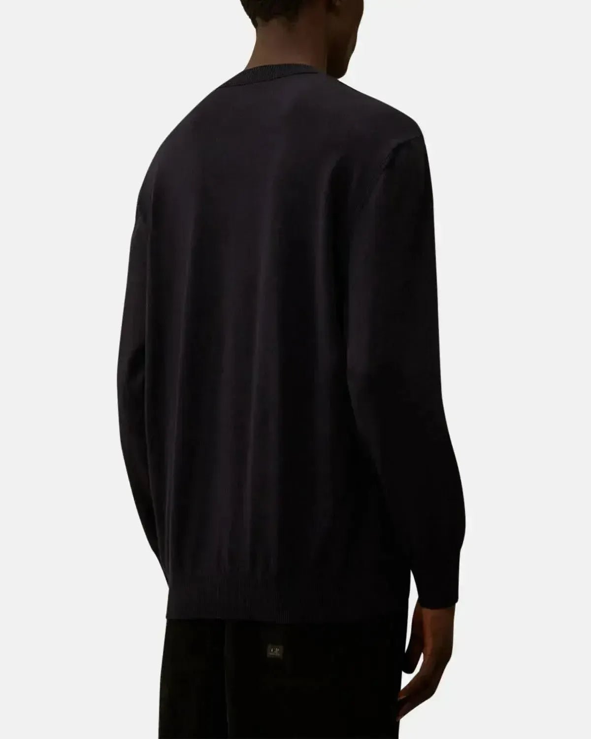 CP COMPANY MENS EXTRAFINE MERINO WOOL CREWNECK SWEATER TOTAL ECLIPSE | Studio DOS