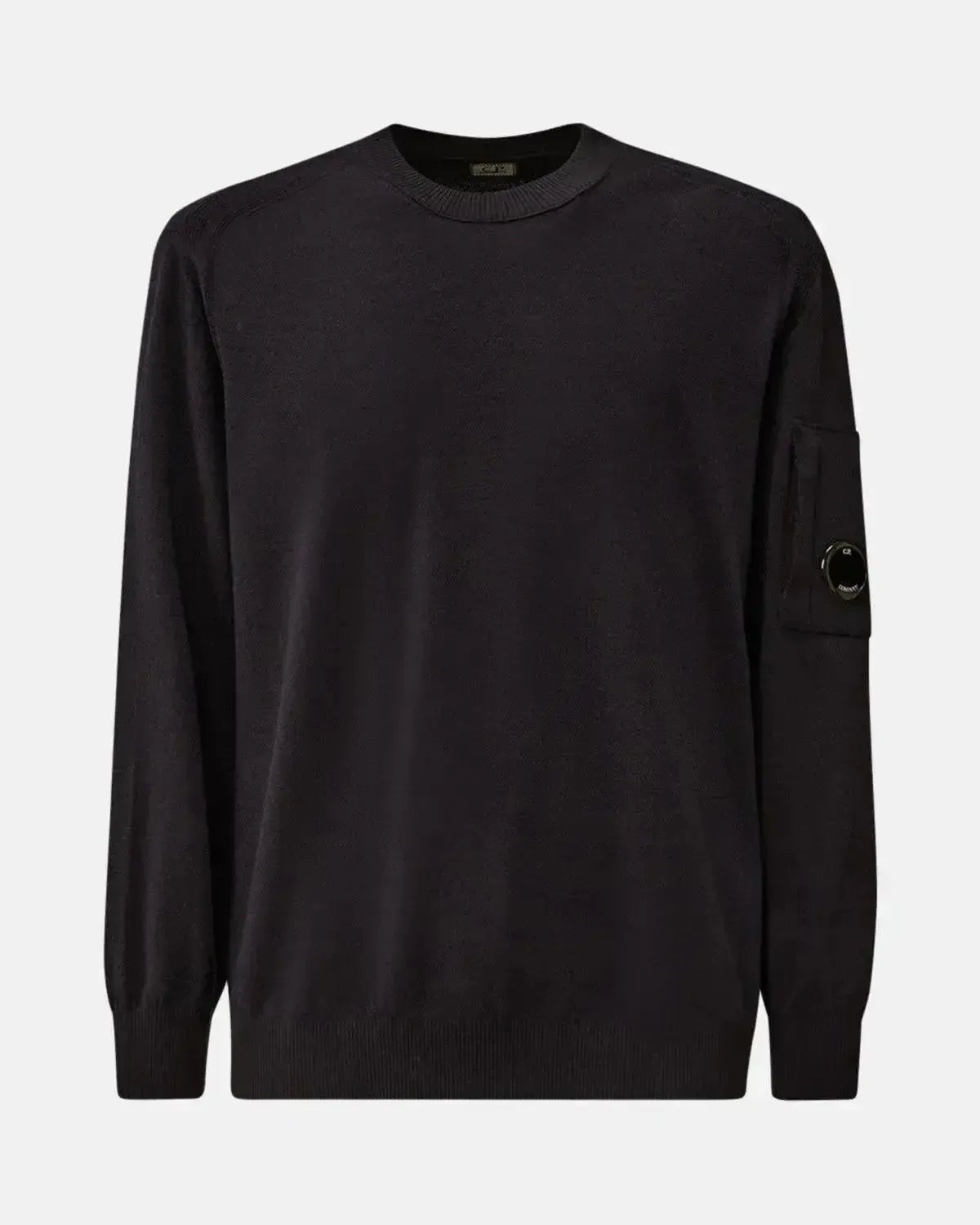 CP COMPANY MENS EXTRAFINE MERINO WOOL CREWNECK SWEATER TOTAL ECLIPSE | Studio DOS