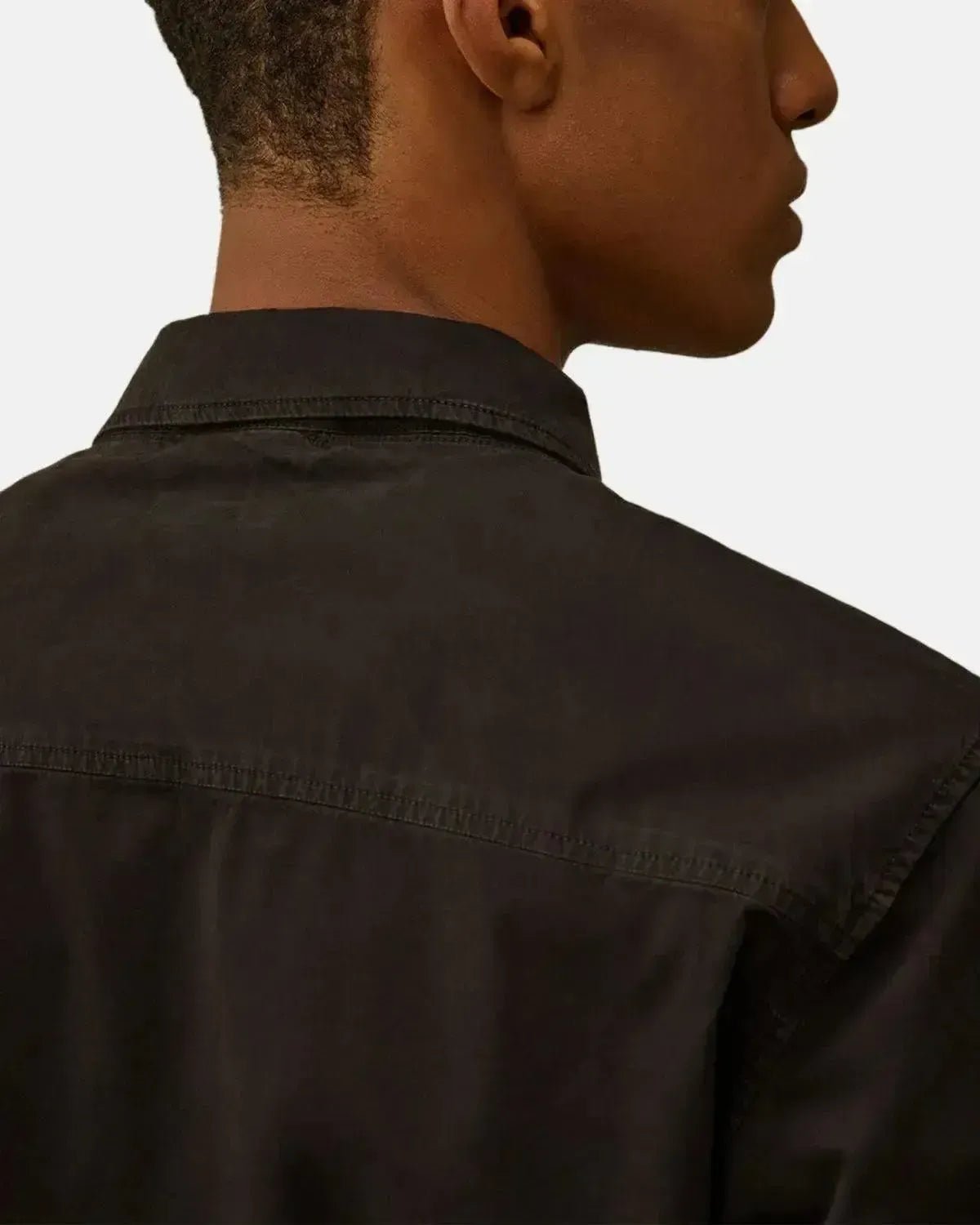CP COMPANY MENS ORGANIC GABARDINE ZIPPED OVERSHIRT BLACK | Studio DOS