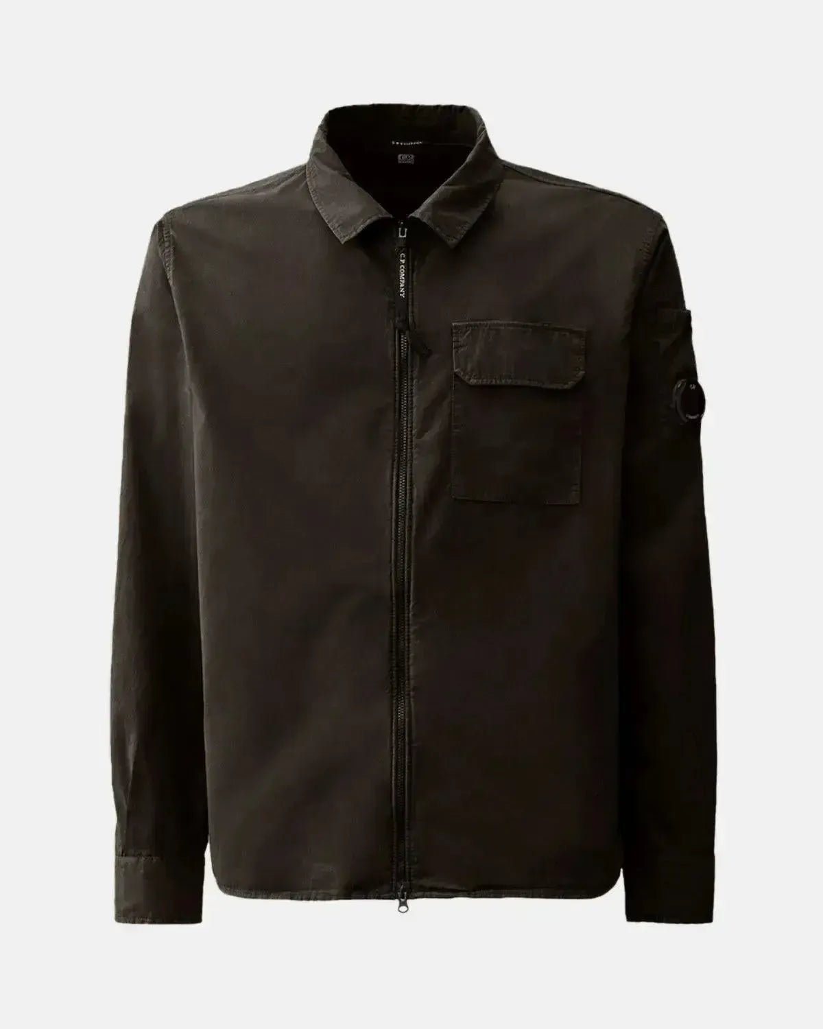 CP COMPANY MENS ORGANIC GABARDINE ZIPPED OVERSHIRT BLACK | Studio DOS
