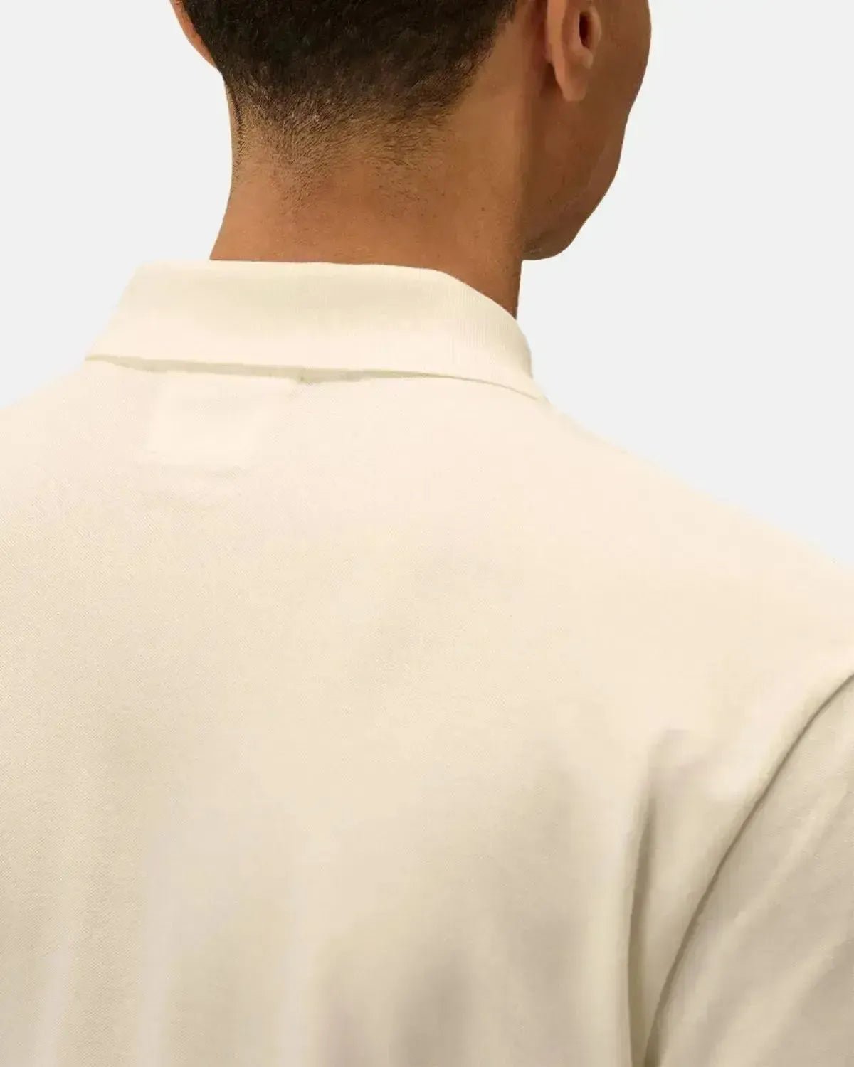 CP COMPANY MENS STRETCH PIQUET LOGO POLO GAUZE WHITE | Studio DOS