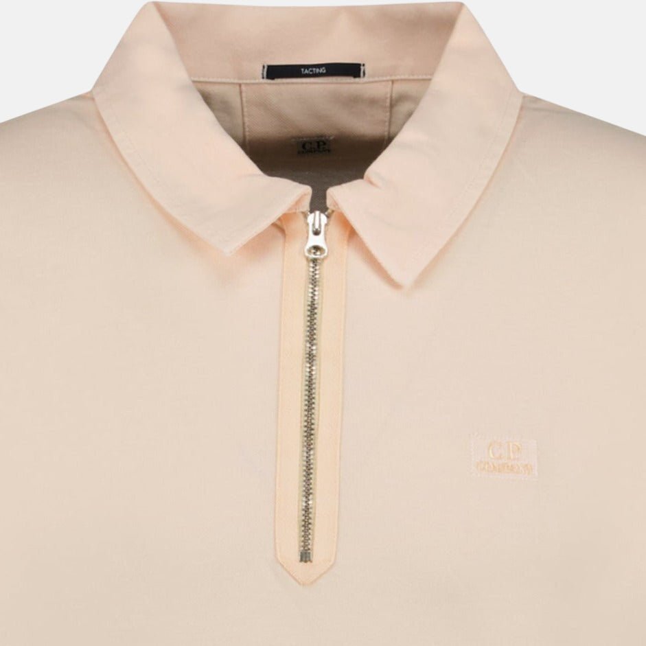 CP Company Tacting Piquet Zip Polo Shirt Pink | Studio DOS