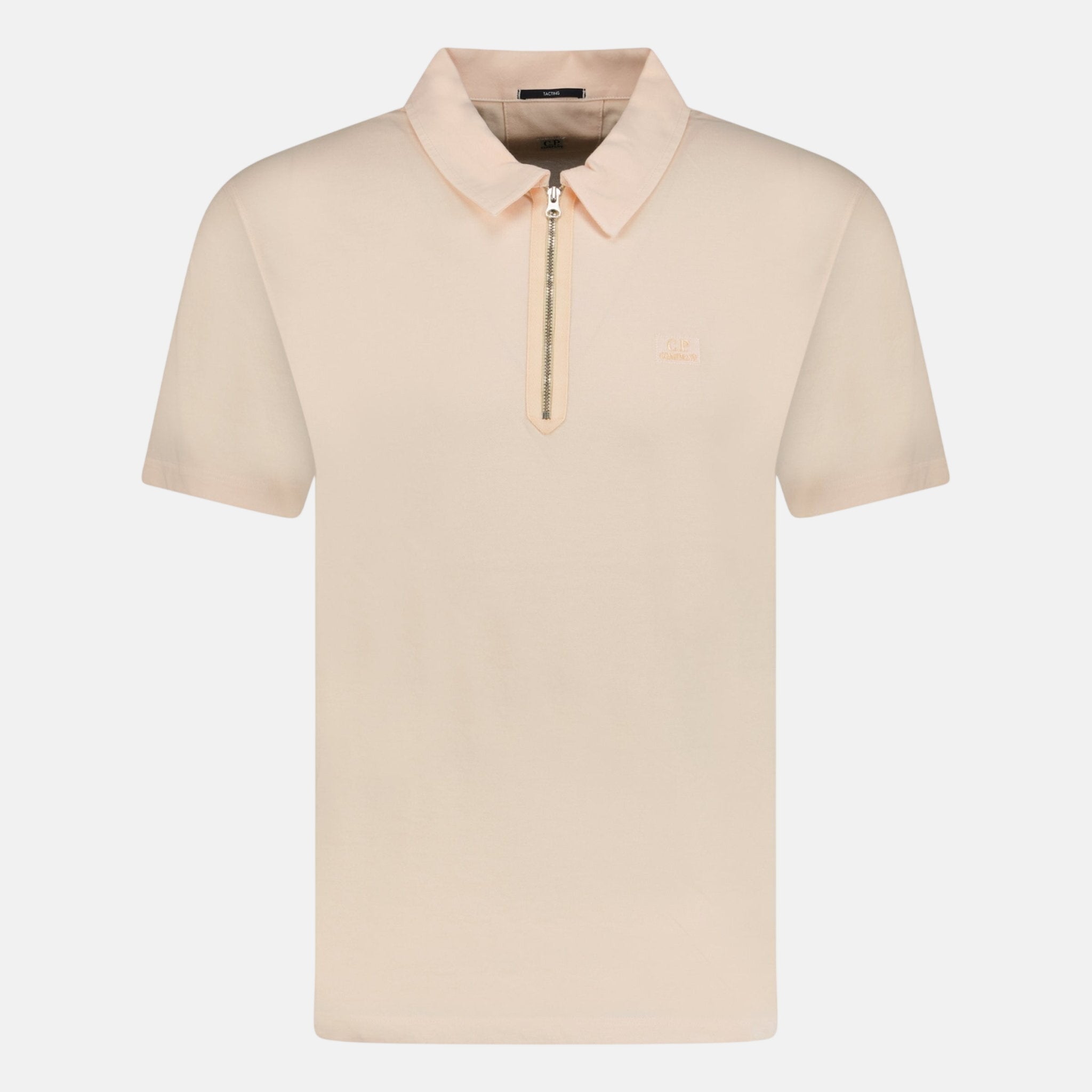 CP Company Tacting Piquet Zip Polo Shirt Pink | Studio DOS