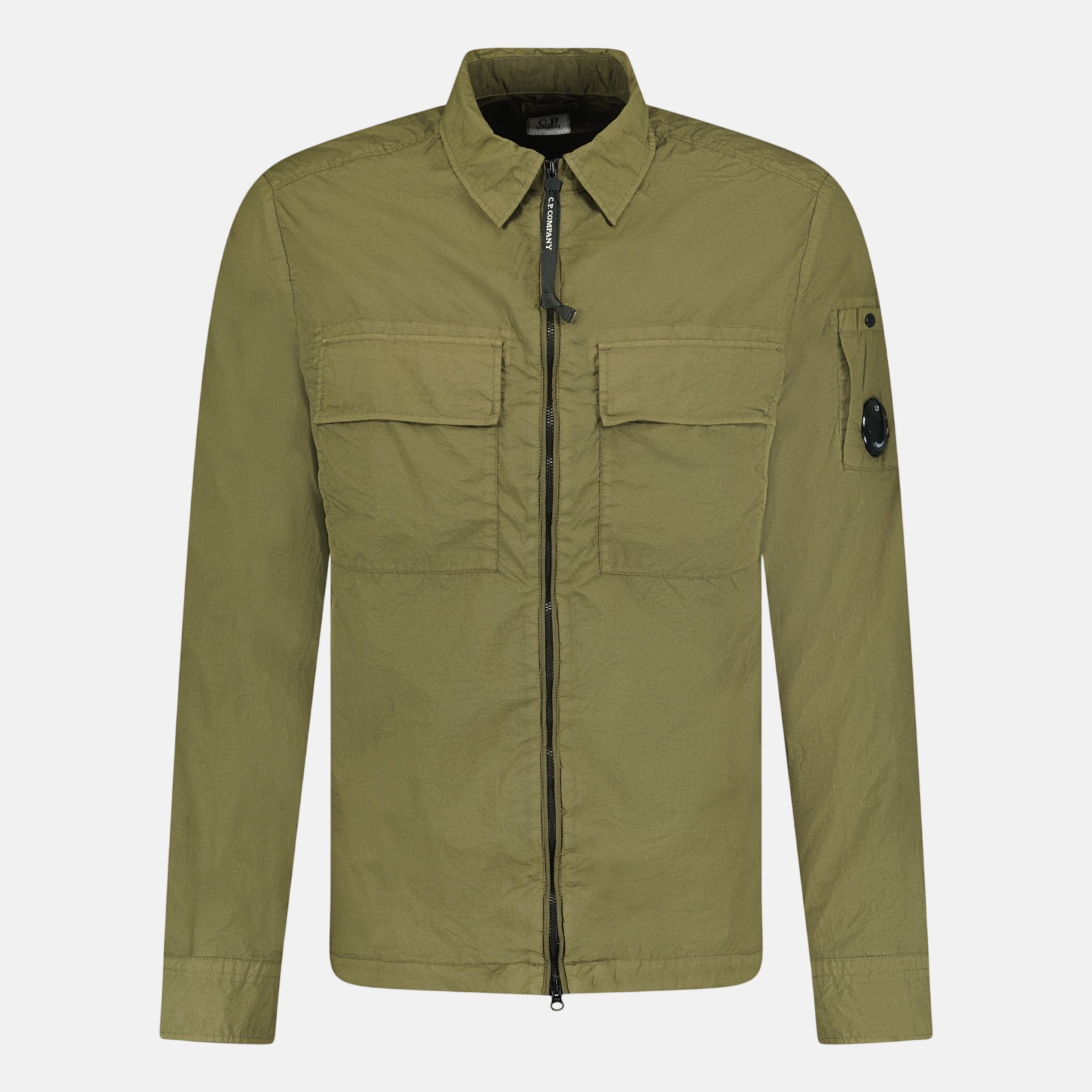 CP Company Taylon - L Lens Chrome Zip - Up Jacket Khaki | Studio DOS