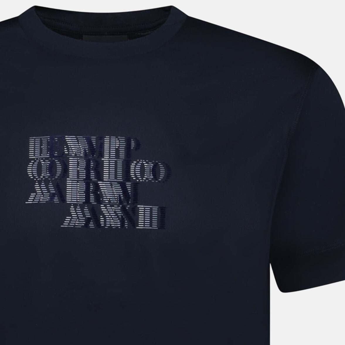 Emporio Armani Velvet Writing Logo Mercerised T-Shirt Navy | Studio DOS
