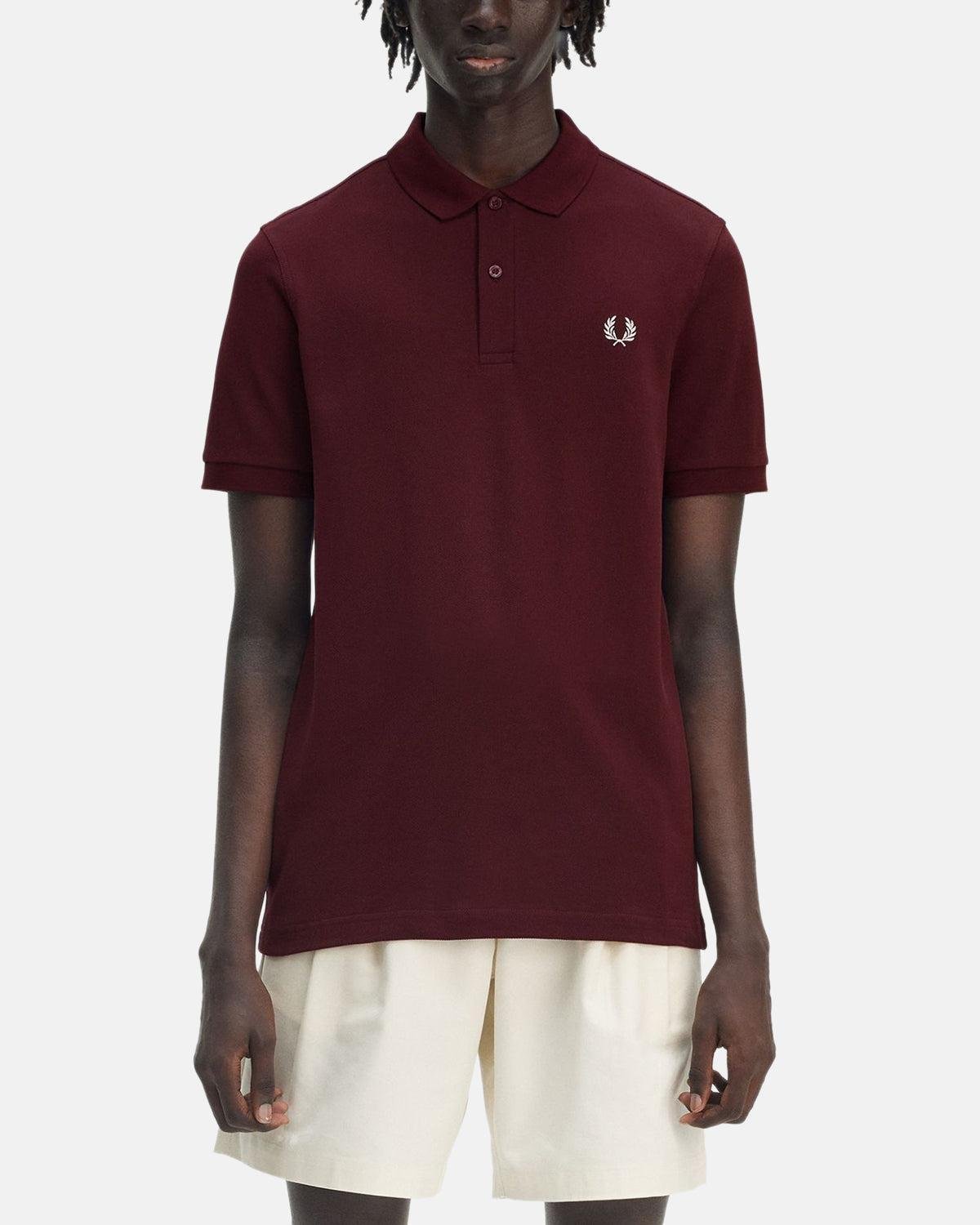 FRED PERRY M6000 POLO SHIRT OXBLOOD ECRU | Studio DOS