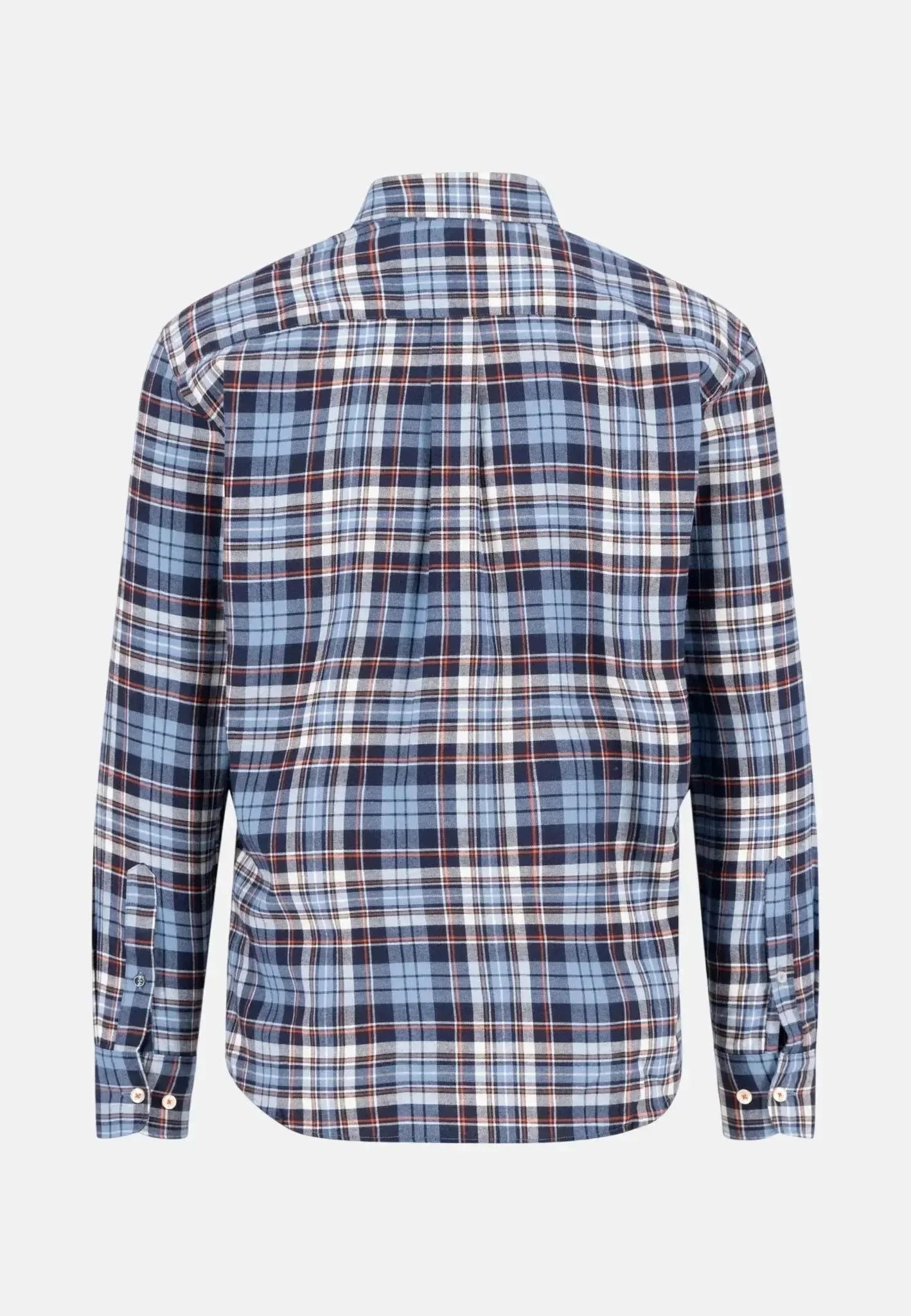 Fynch-Hatton Button Down Check Pattern Flannel Shirt Navy