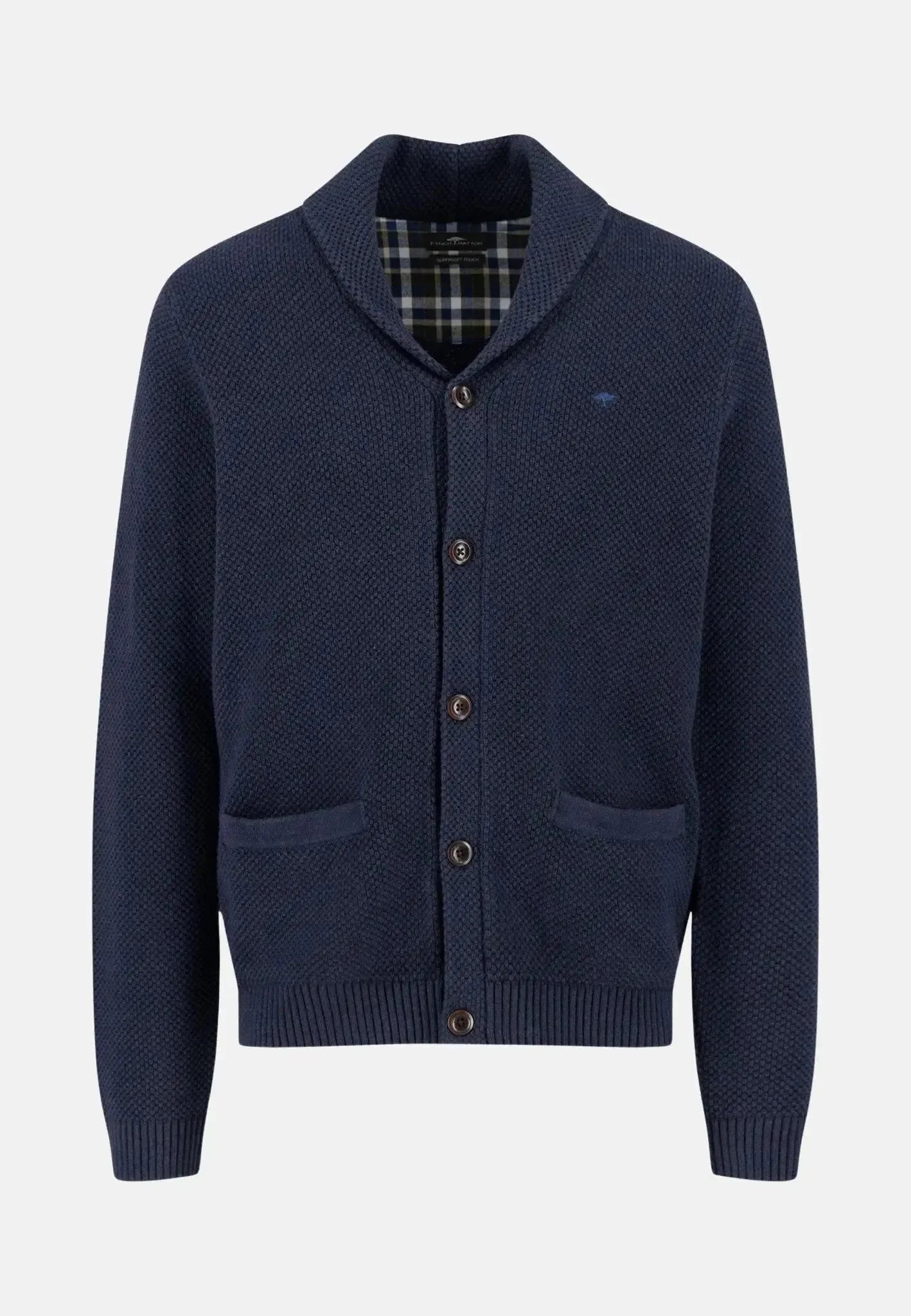 Fynch-Hatton Buttoned Shawl Collar Cardigan Navy