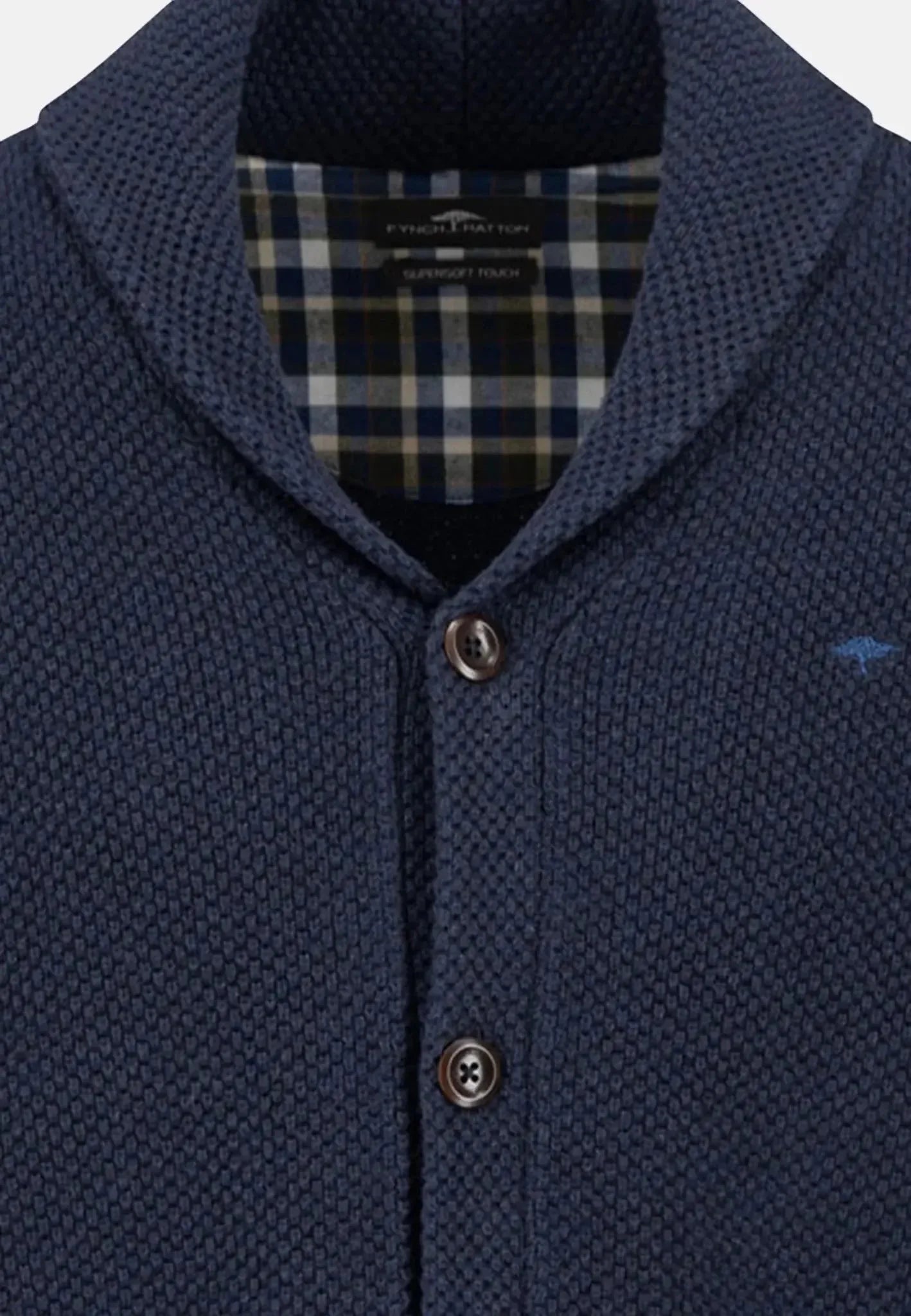 Fynch-Hatton Buttoned Shawl Collar Cardigan Navy