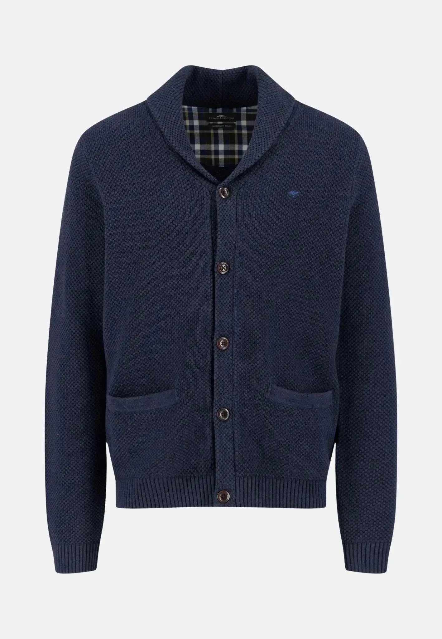 Fynch-Hatton Buttoned Shawl Collar Cardigan Navy | Studio DOS