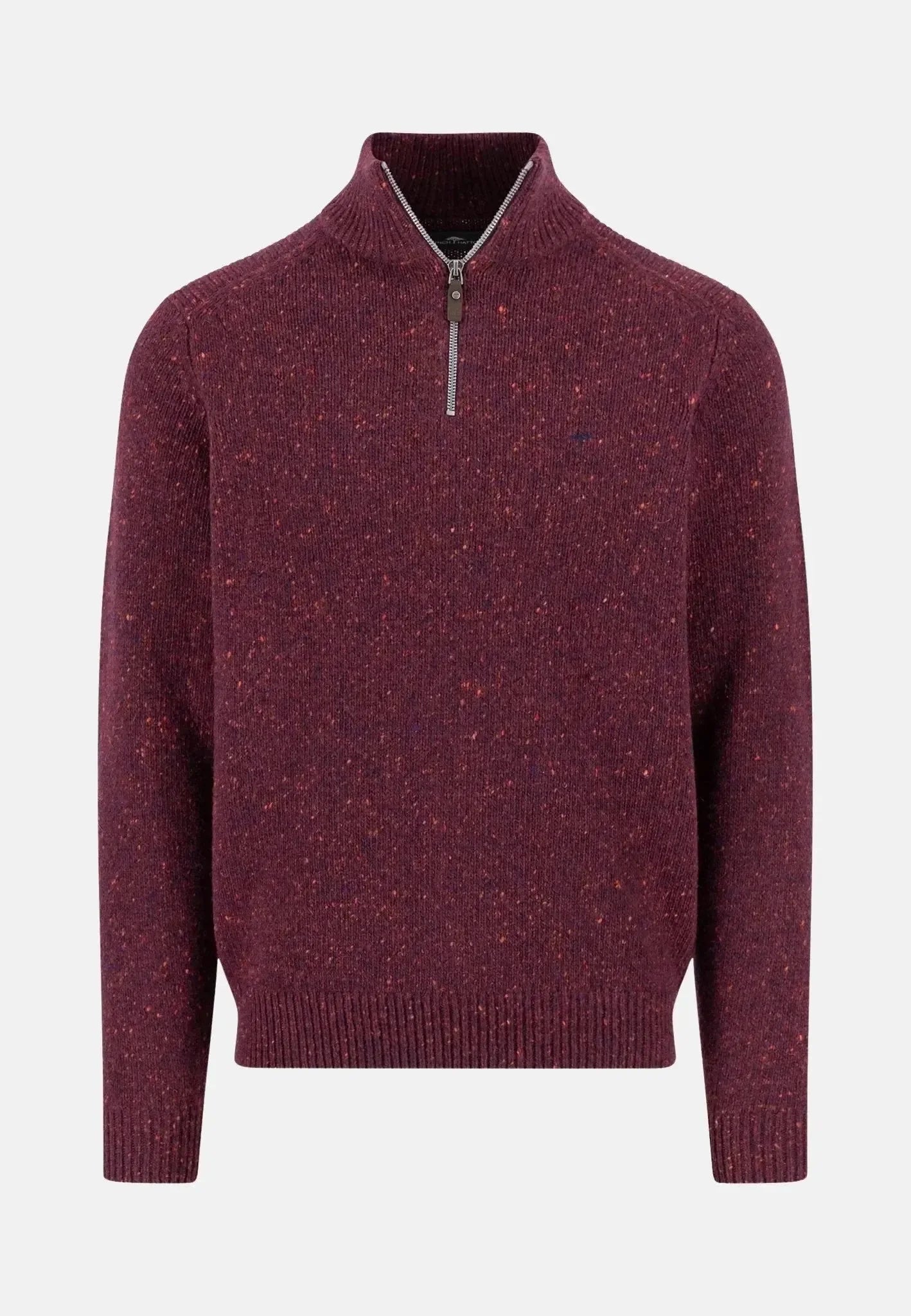 Fynch-Hatton Donegal Wool 1/4 Zip Knit Deep Merlot