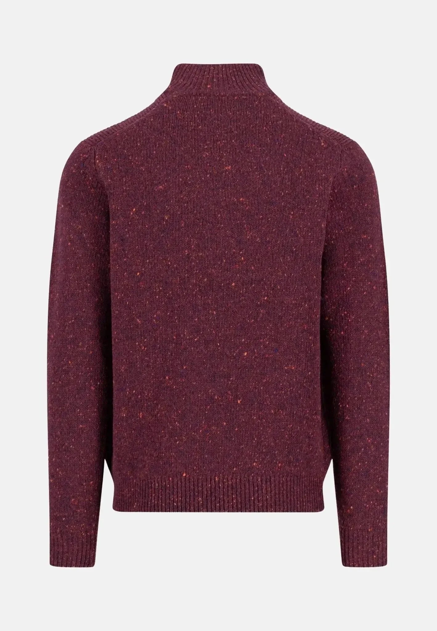 Fynch-Hatton Donegal Wool 1/4 Zip Knit Deep Merlot