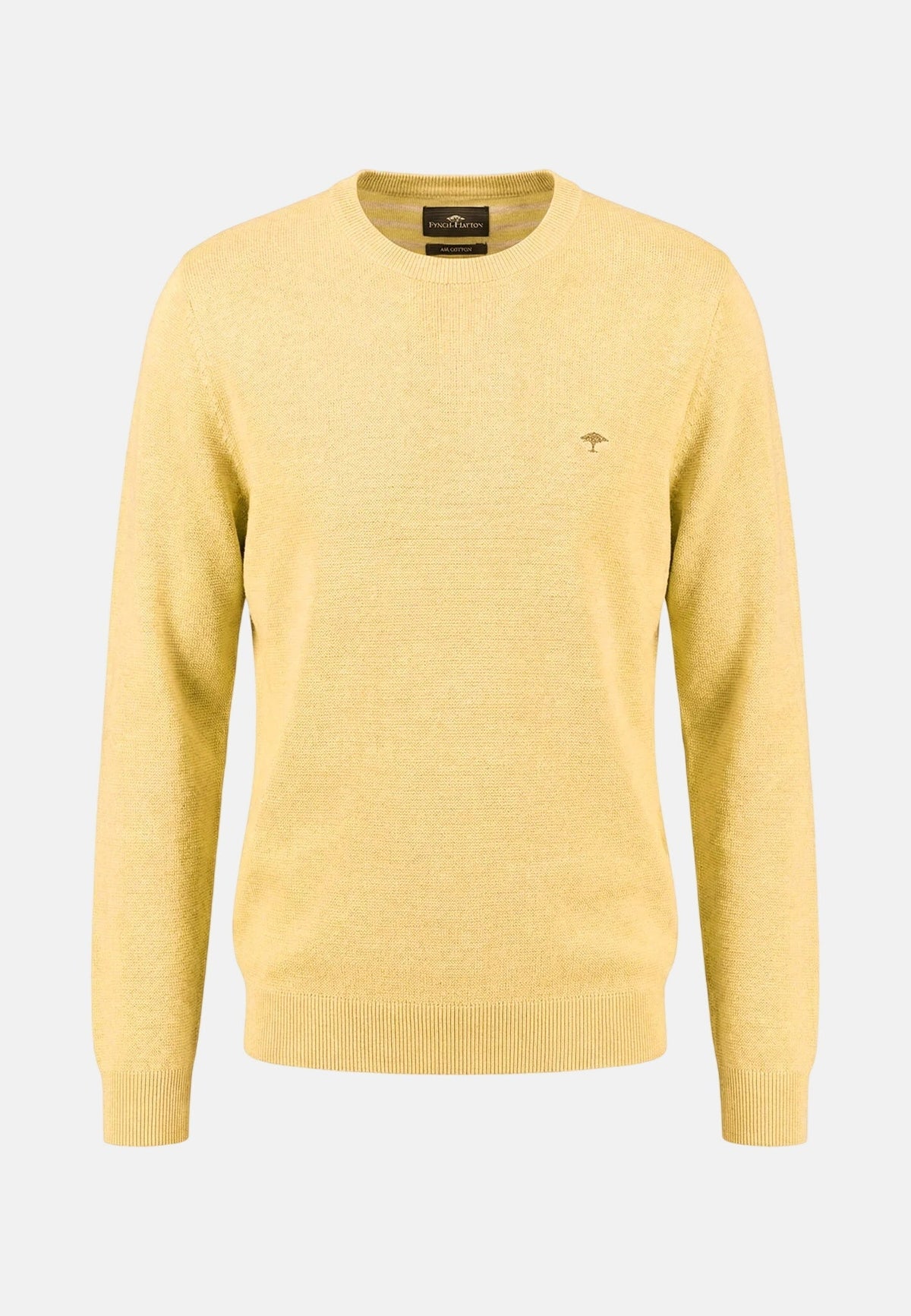 Fynch-Hatton Fine Knit Air Cotton Crewneck Sweater Pale Yellow | Studio DOS