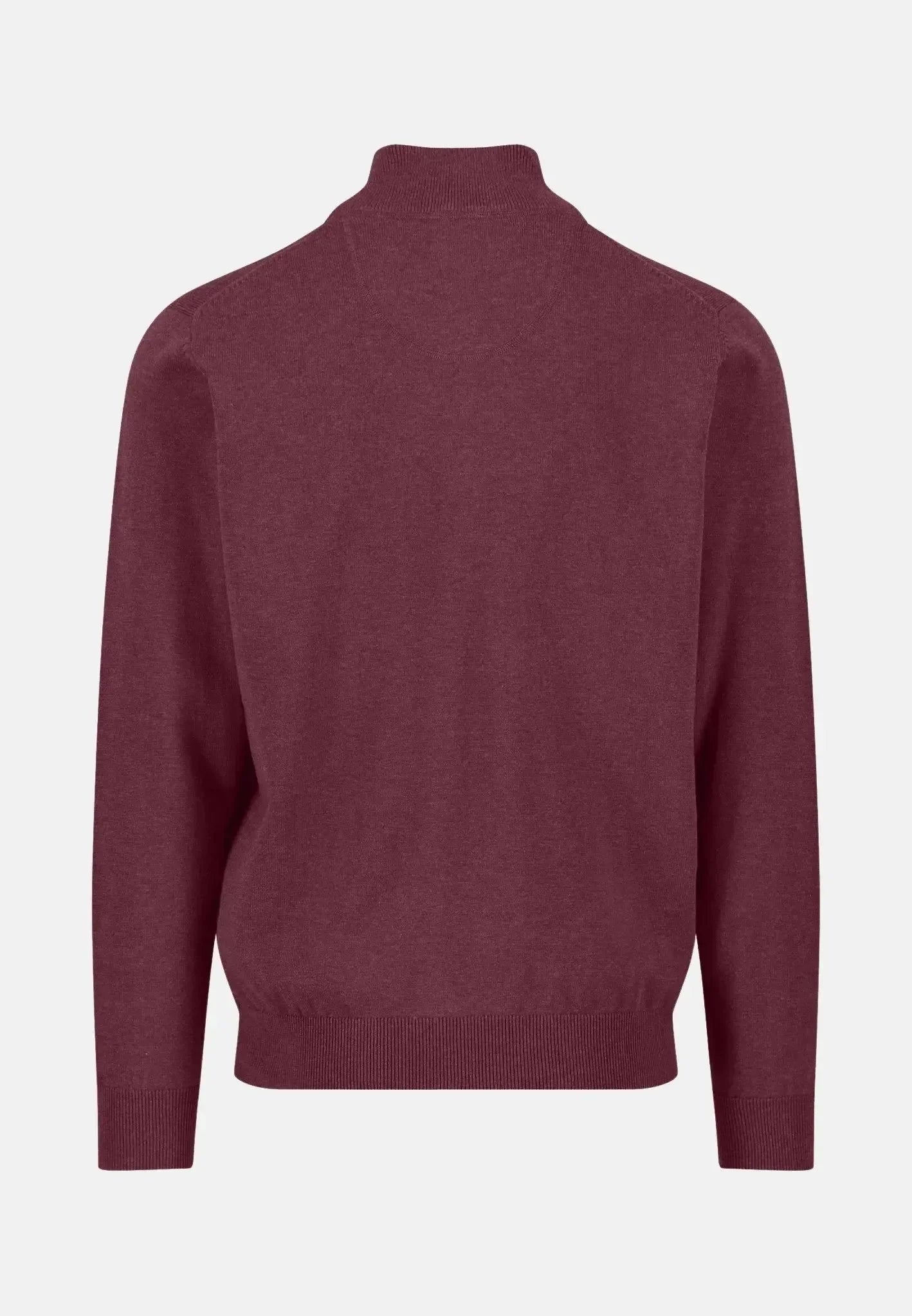 Fynch-Hatton Fine Knit Cotton 1/4 Zip Deep Merlot