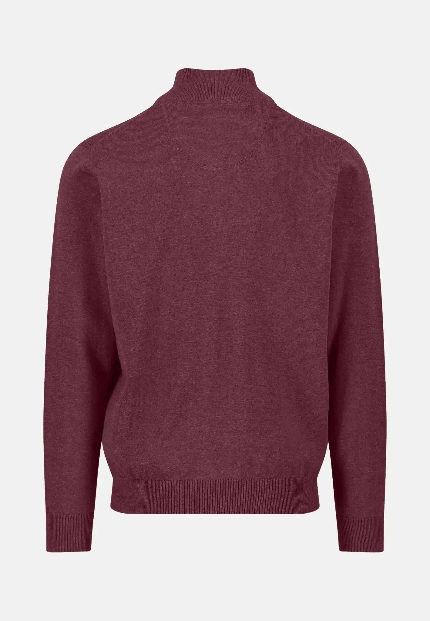Fynch-Hatton Fine Knit Cotton 1/4 Zip Deep Merlot | Studio DOS