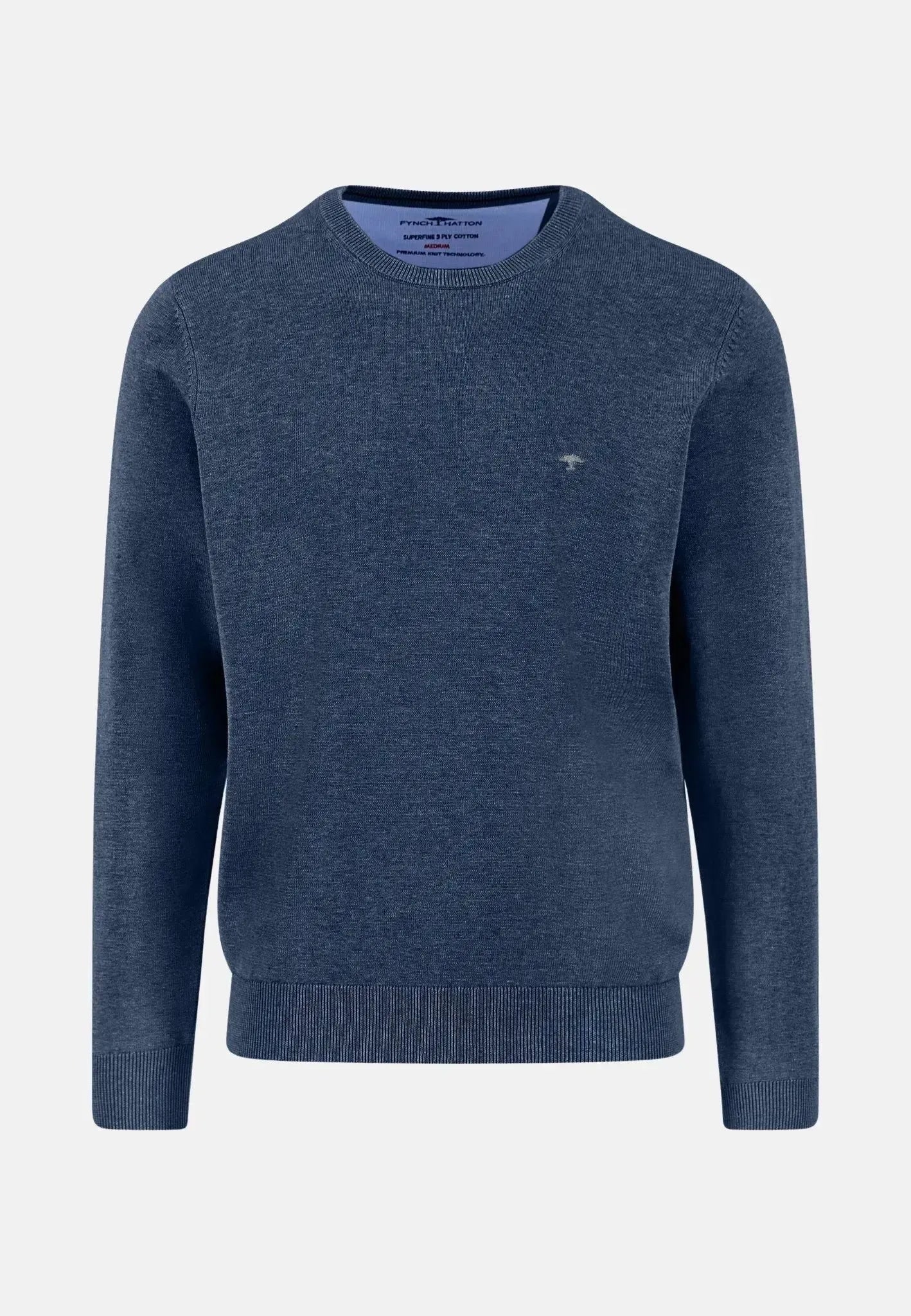 Fynch - Hatton Fine Knit Cotton Crewneck Night | Studio DOS