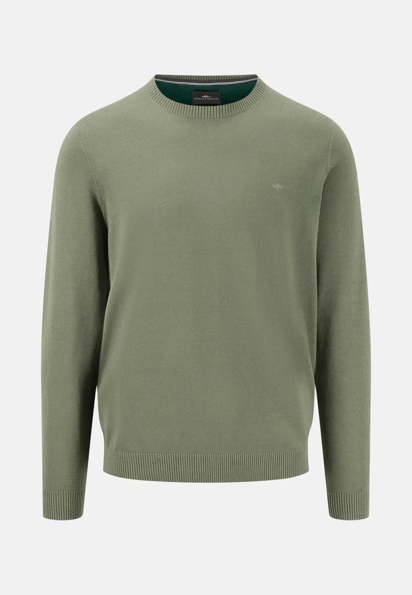 Fynch-Hatton Fine Knit Crewneck Cotton Knit Light Khaki | Studio DOS
