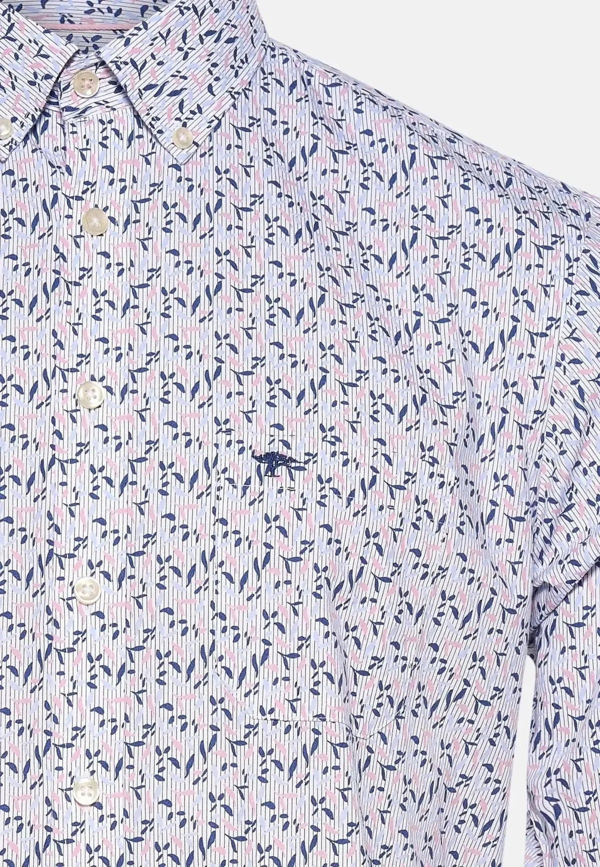 Fynch-Hatton Leaf Print Button Down Shirt Magnolia | Studio DOS