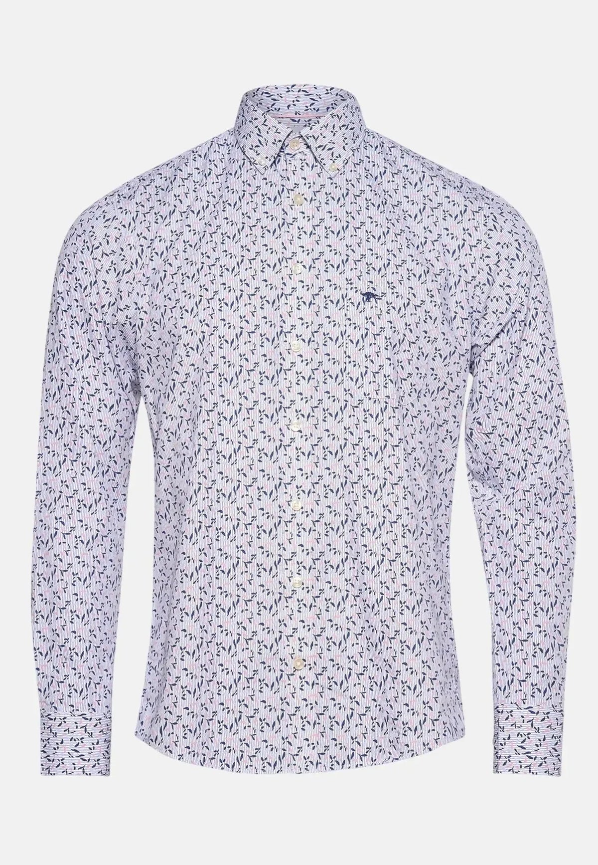 Fynch-Hatton Leaf Print Button Down Shirt Magnolia | Studio DOS