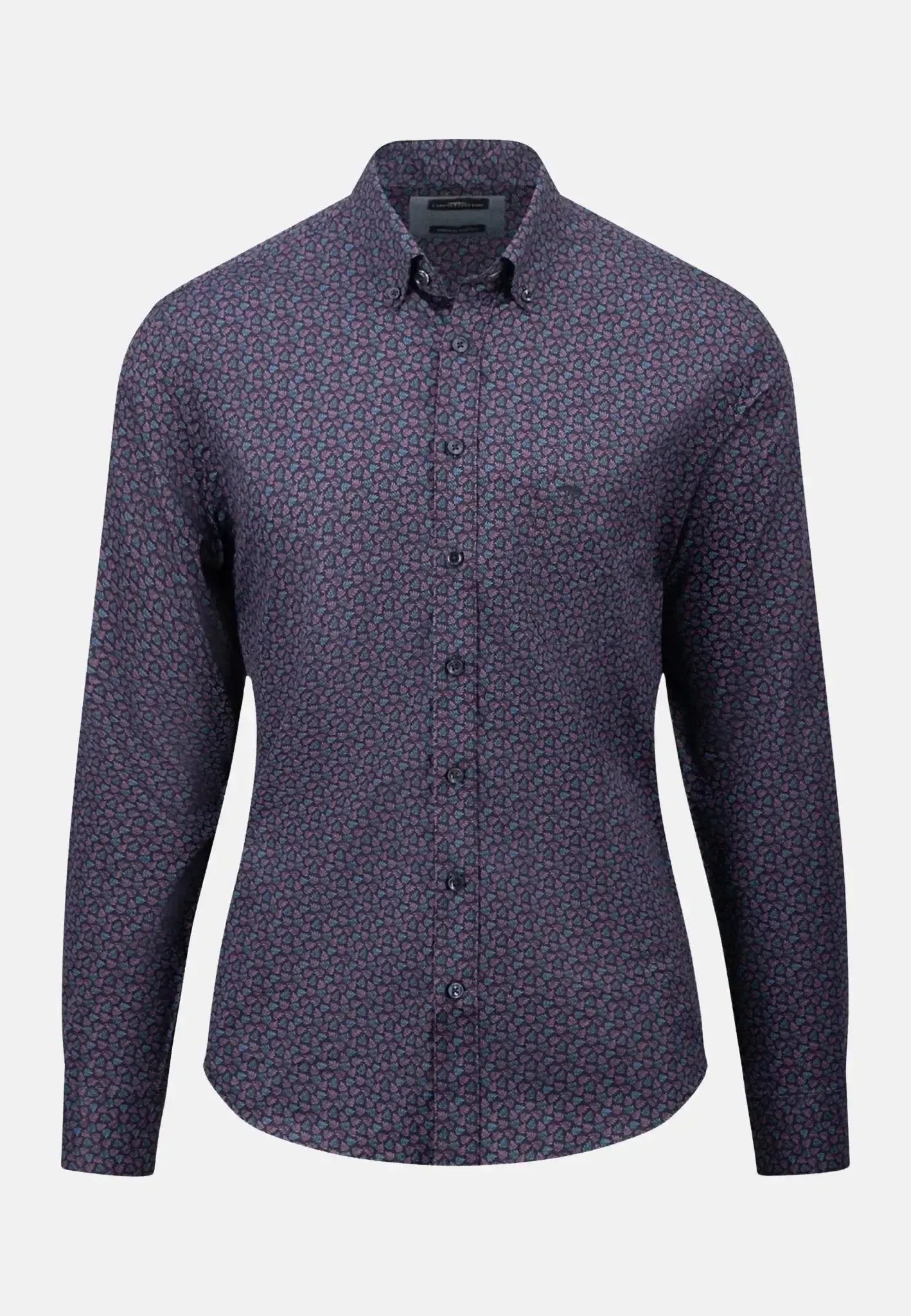 Fynch - Hatton Leaf Print Mix Shirt Pale Blush | Studio DOS