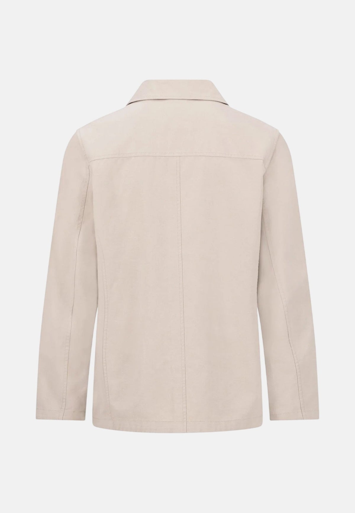 Fynch-Hatton Linen Blend Twill Worker Jacket Overshirt Stone | Studio DOS