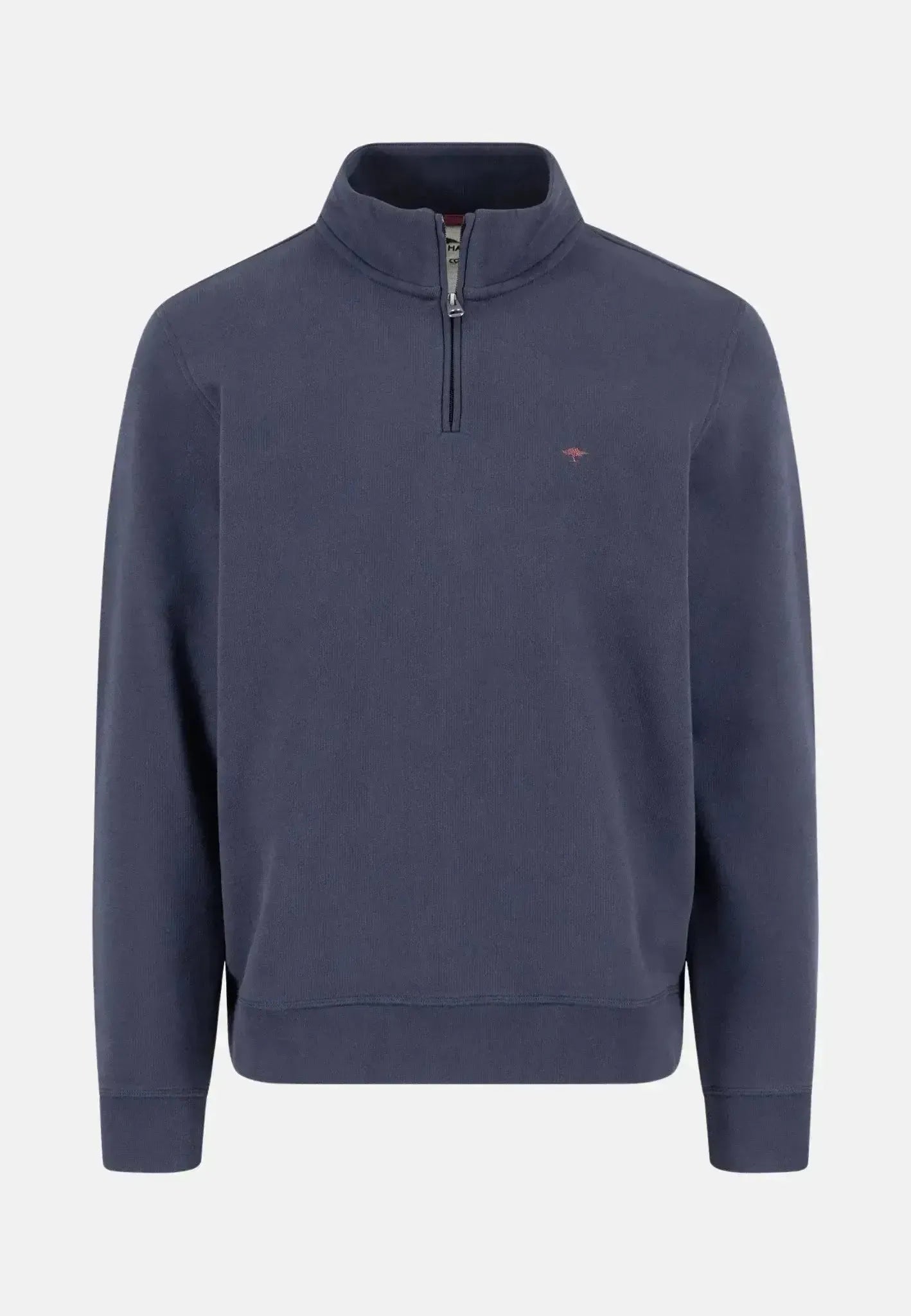 Fynch - Hatton Mens 1/4 Zip Stand Collar Cotton Sweat Navy | Studio DOS