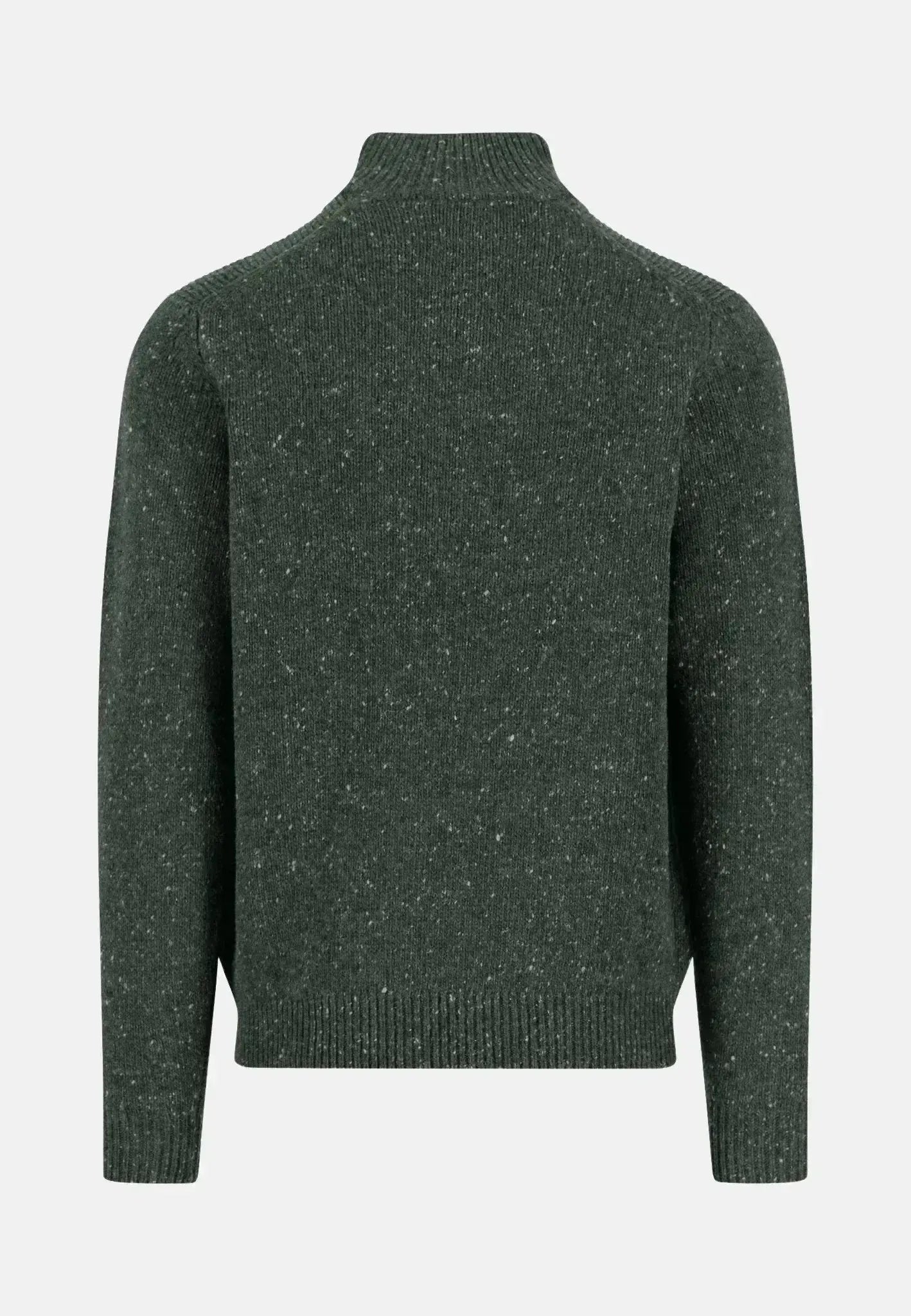 Fynch - Hatton Mens Donegal Wool 1/4 Zip Knit Dark Ivy | Studio DOS