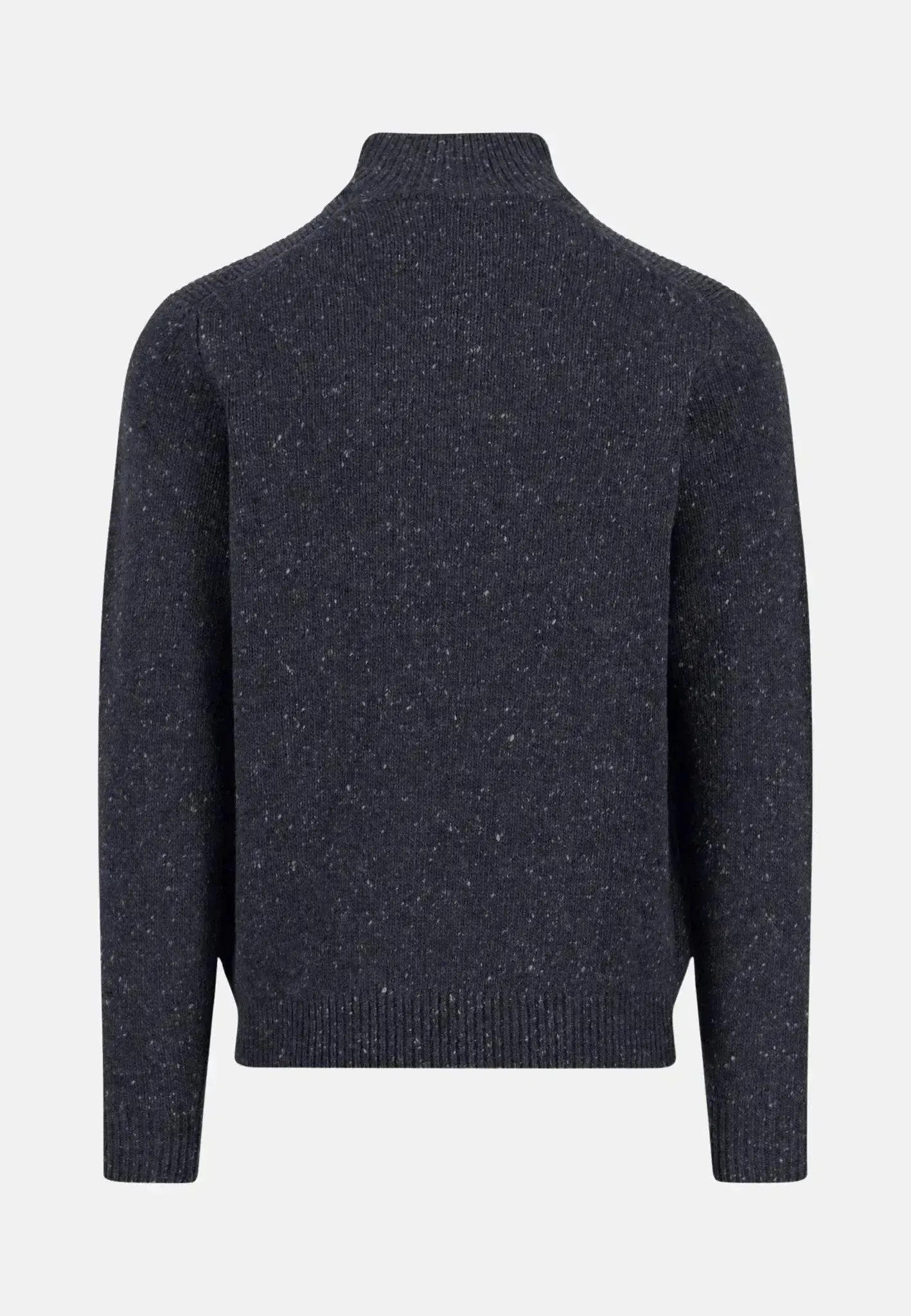 Fynch - Hatton Mens Donegal Wool 1/4 Zip Knit Navy | Studio DOS