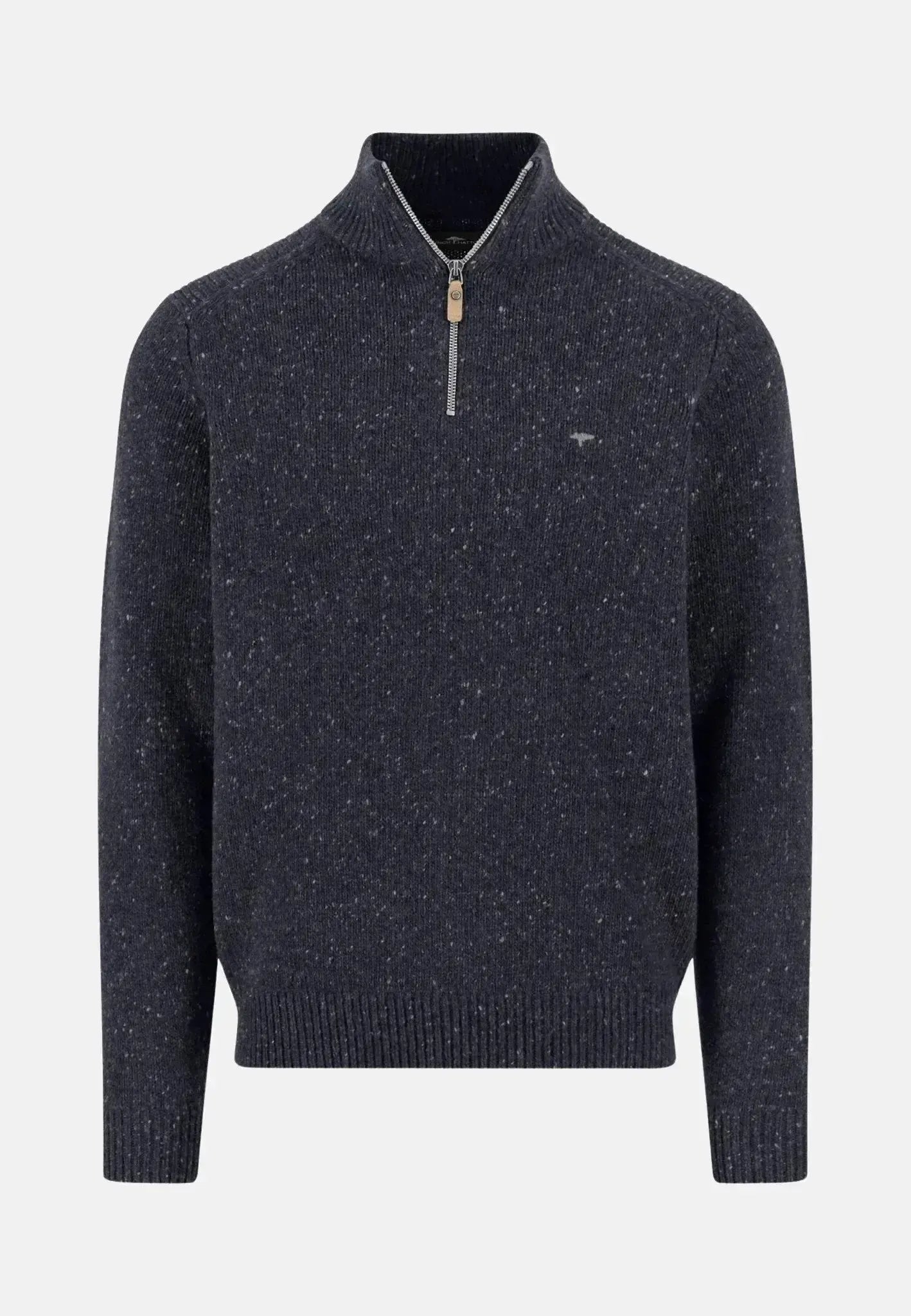 Fynch - Hatton Mens Donegal Wool 1/4 Zip Knit Navy | Studio DOS