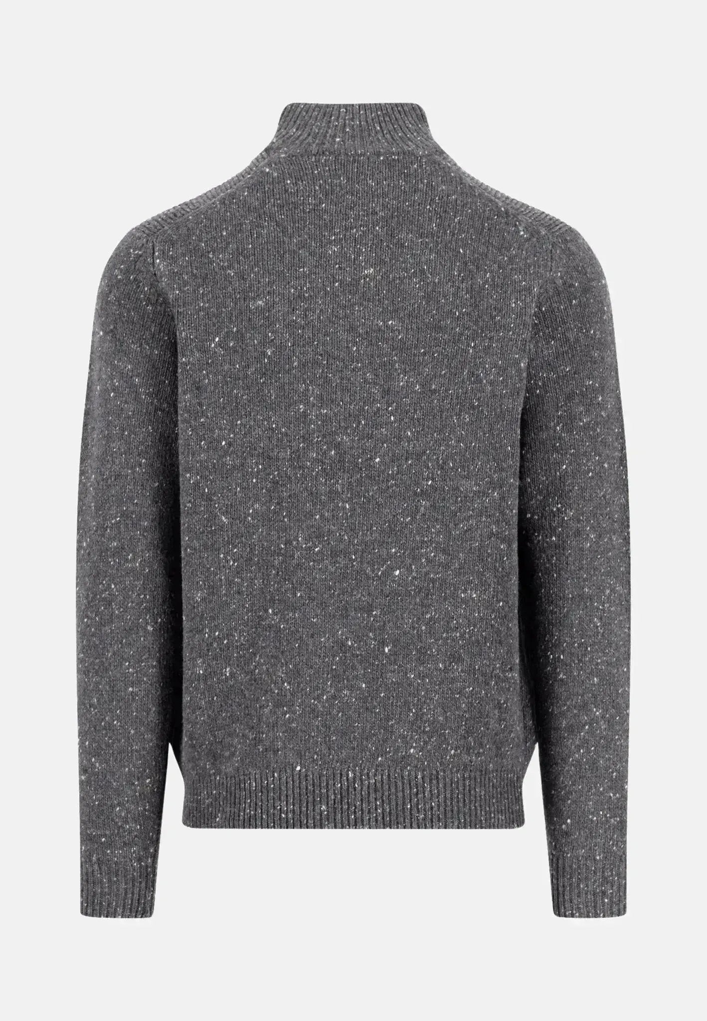 Fynch - Hatton Mens Donegal Wool 1/4 Zip Knit Steel | Studio DOS