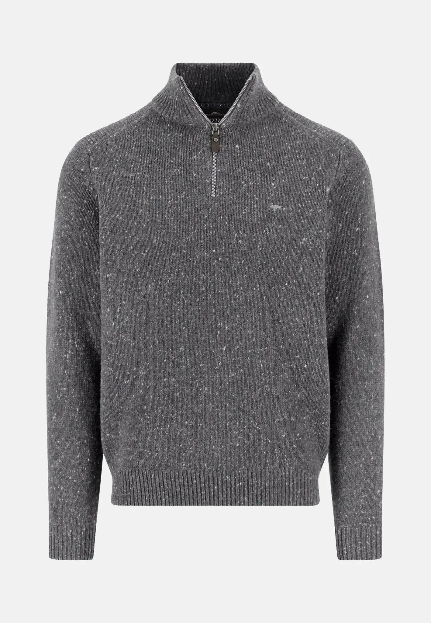 Fynch - Hatton Mens Donegal Wool 1/4 Zip Knit Steel | Studio DOS