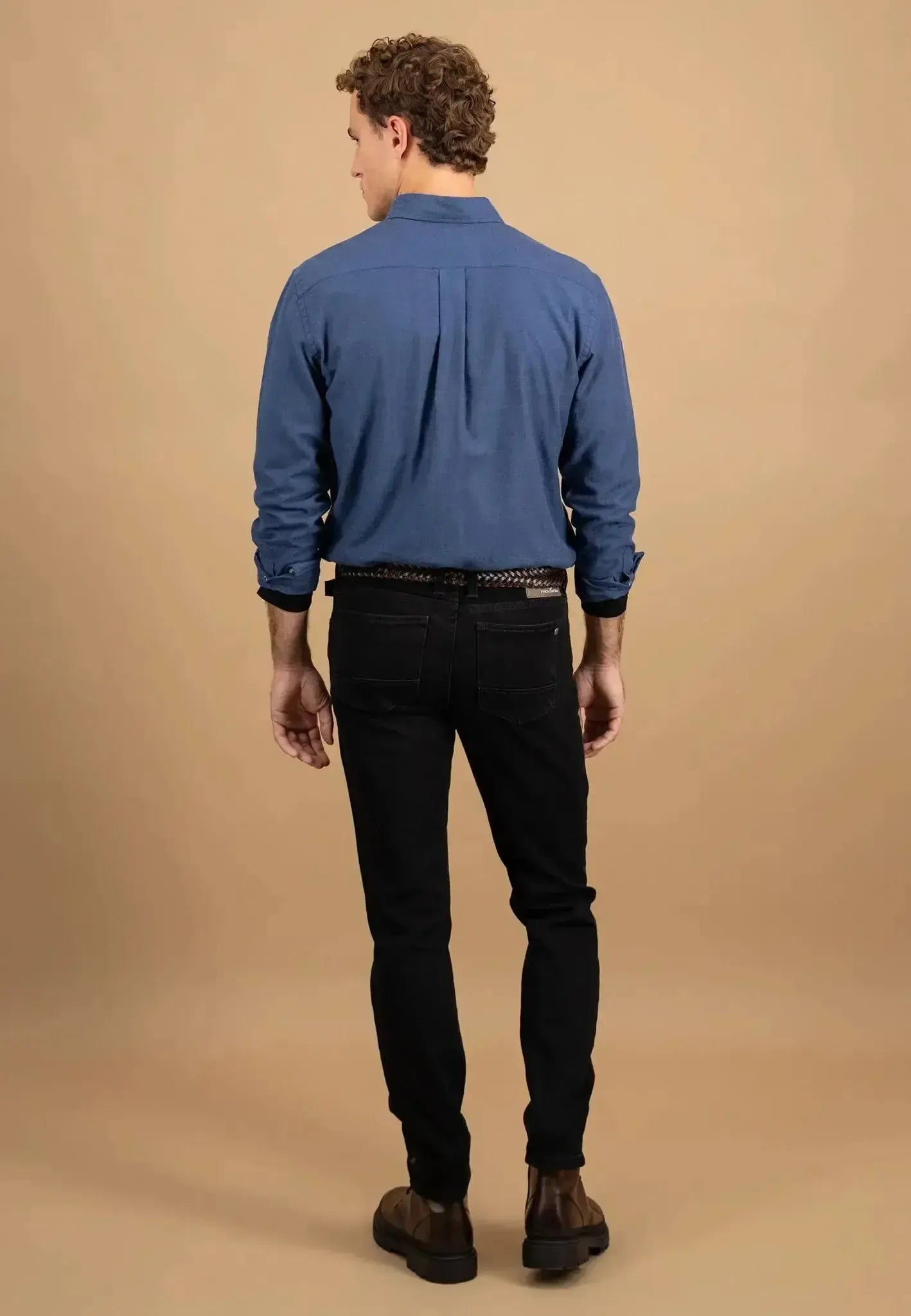 Fynch - Hatton Mens Essential Flannel Button Down Shirt Navy | Studio DOS