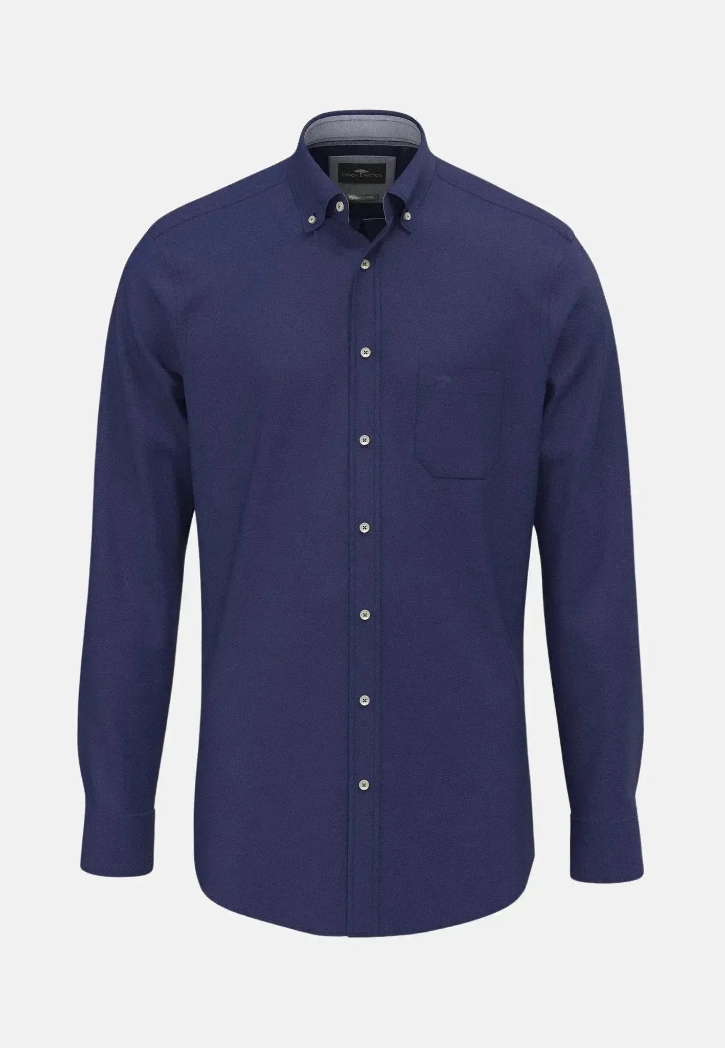 Fynch - Hatton Mens Essential Flannel Button Down Shirt Navy | Studio DOS