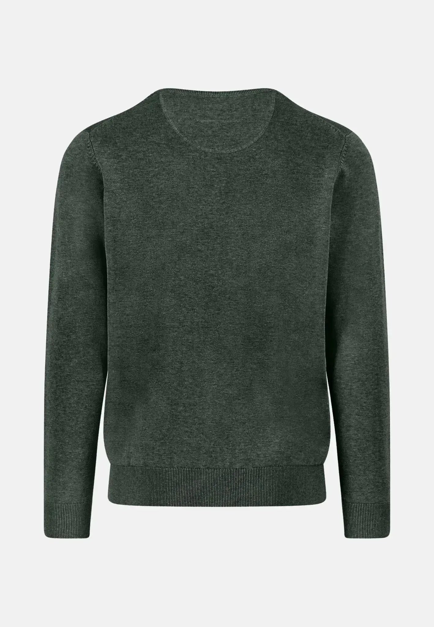 Fynch - Hatton Mens Fine Knit Cotton Crewneck Dark Ivy | Studio DOS
